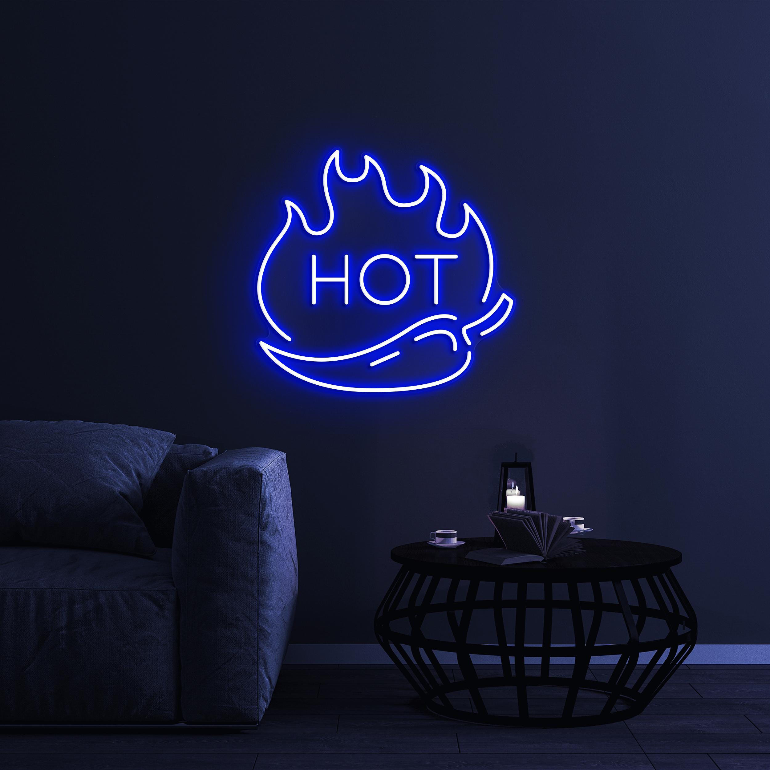 Hot Chili Pepper Neon Sign, Hot Chili Pepper LED Light, Hot Flame Wall Decor, Spicy Sensation Decor, Fire Chili Art, Spice Pepper Lover Gift