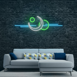 Moon Neon Sign, Moon Lines, Moon Wall Decor, Moon Phases and Sun Wall Sign, Decor for Home, Bedroom, Moon Phase Neon Sign, Lunar Wall Art