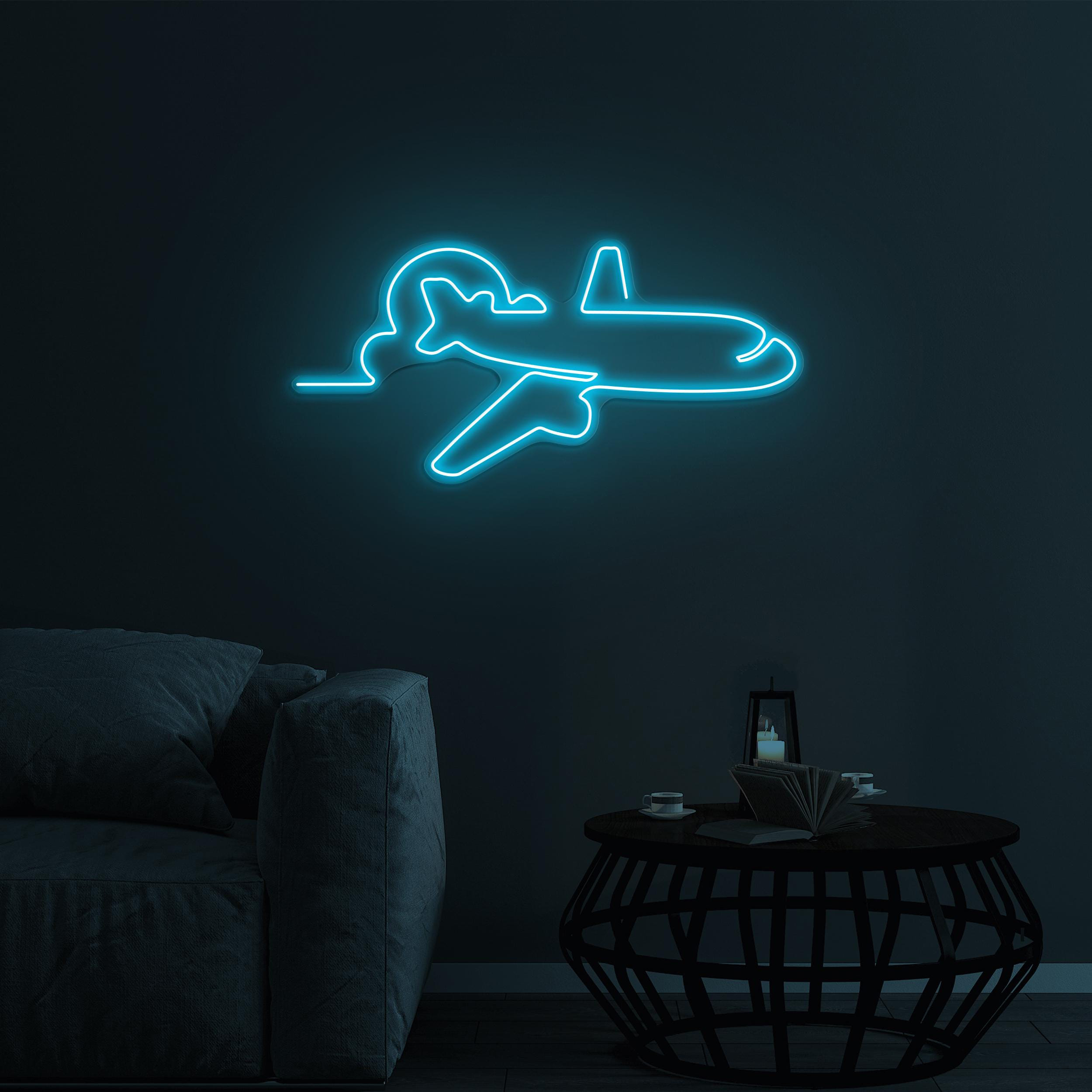 Airplane Neon Sign, Airplane LED Light, Flying High LED Neon Art, Kids Room Decor, Travel Agency Wall Decor, Aviation Sign, Flying High Sign