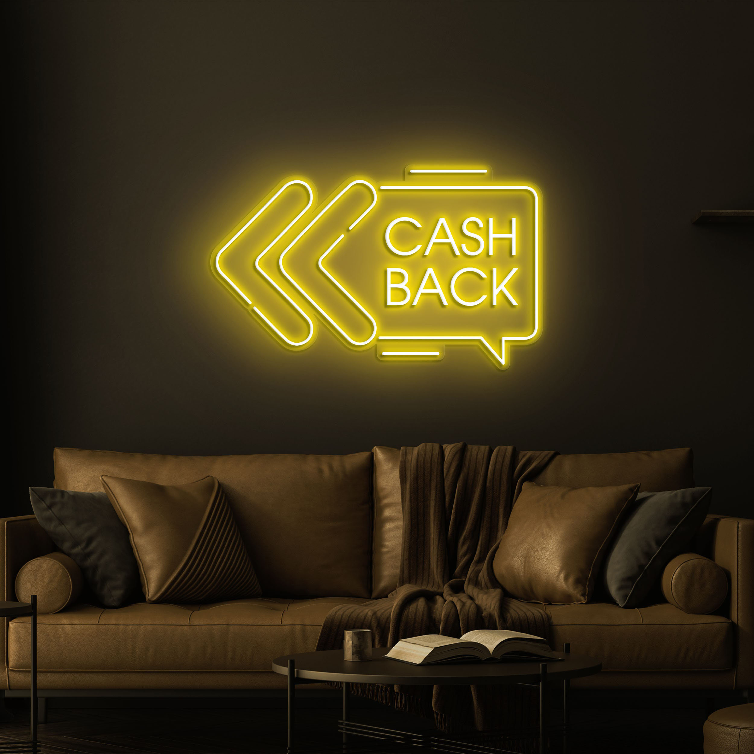 Cash Back Neon Sign, Shop Decor, Signage for Stores, Shops, and Promotions, LED Wall Decor for Cash Back Offers and Sales