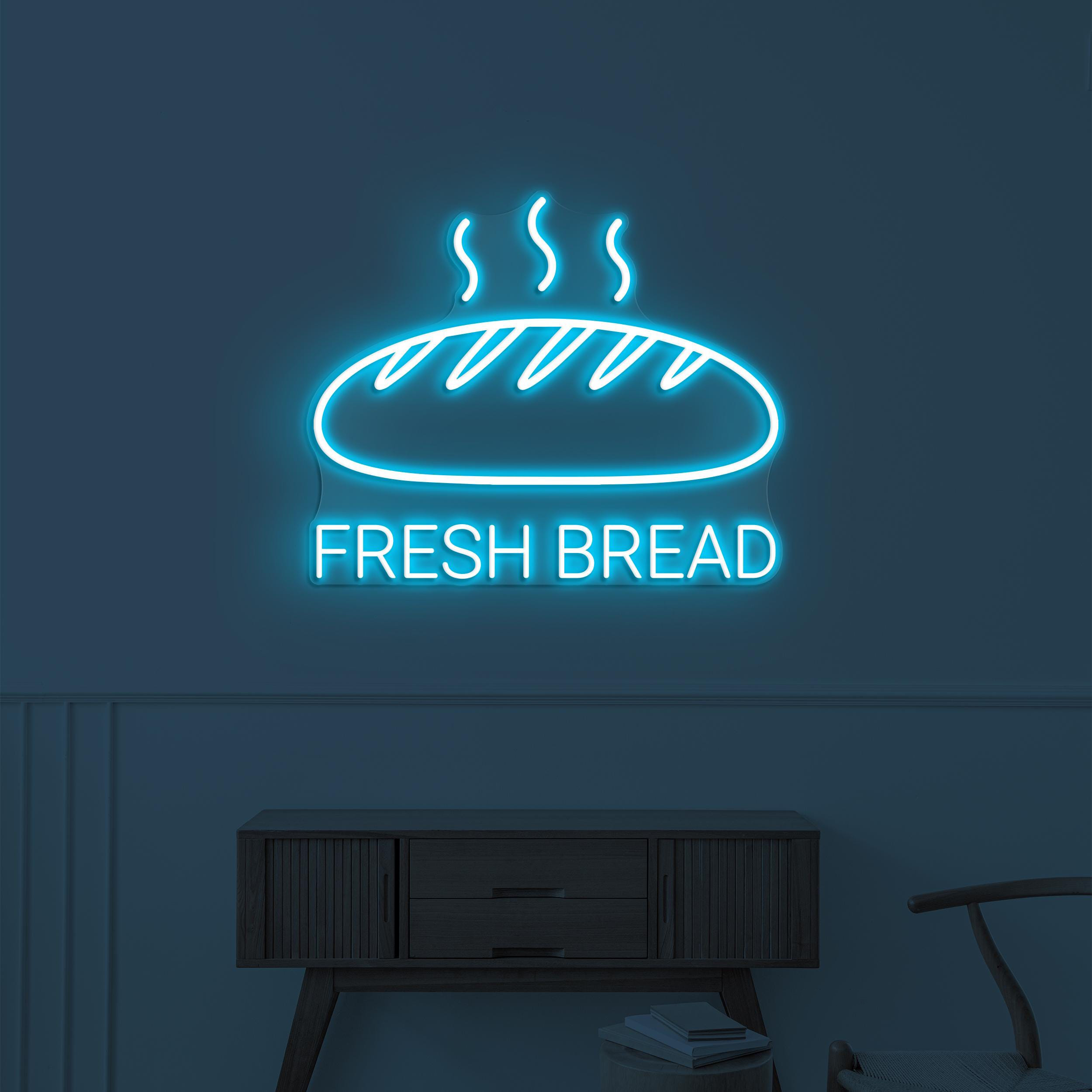Fresh Bread Neon Sign, Fresh Bread LED Light, Bakery Wall Decor, Warm Bread Neon Light, Fresh Baked Bread Neon Sign, Hot Bread Wall Sign