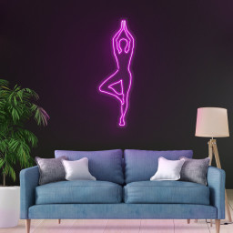 Yoga Neon Sign, Girl Yoga LED Light, Yoga Club Wall Decor, Yoga Tree Pose Neon Sign, Fitness Room Led Light Art, Custom Neon Sign, Gym Art
