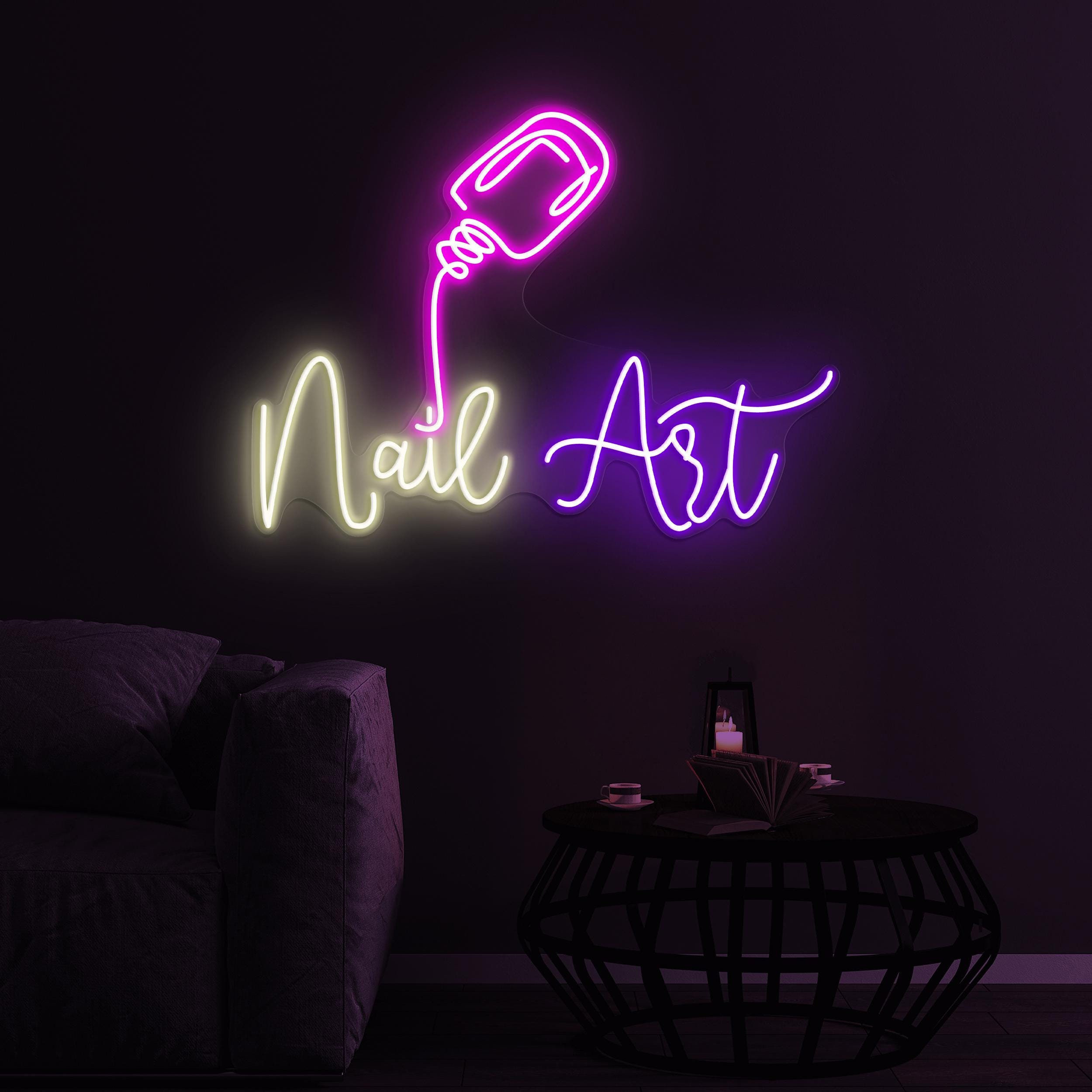 Nail Art Neon Sign, Nail Art LED Light, Nail Polish Sign, Manicure Shop Light, Nail Artist Home Decor, Beauty Salon Wall Art, Girls Room Art