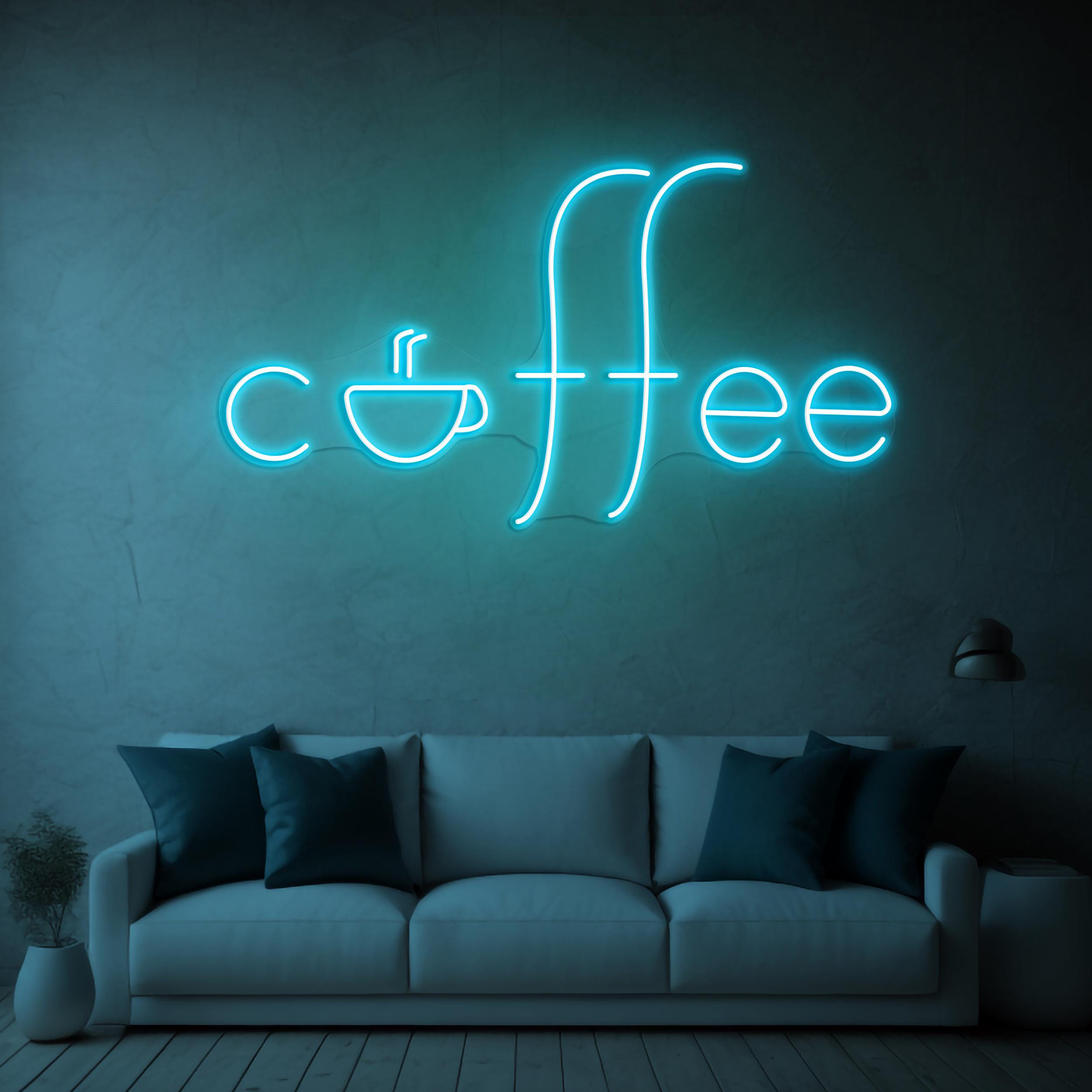 Coffee Neon Sign, Coffee LED Light, Coffee Cup Wall Art, Coffee Cup Logo, Decor for Store, Shop, Bar, Cafe & Home, Coffee Cup Welcome Sign