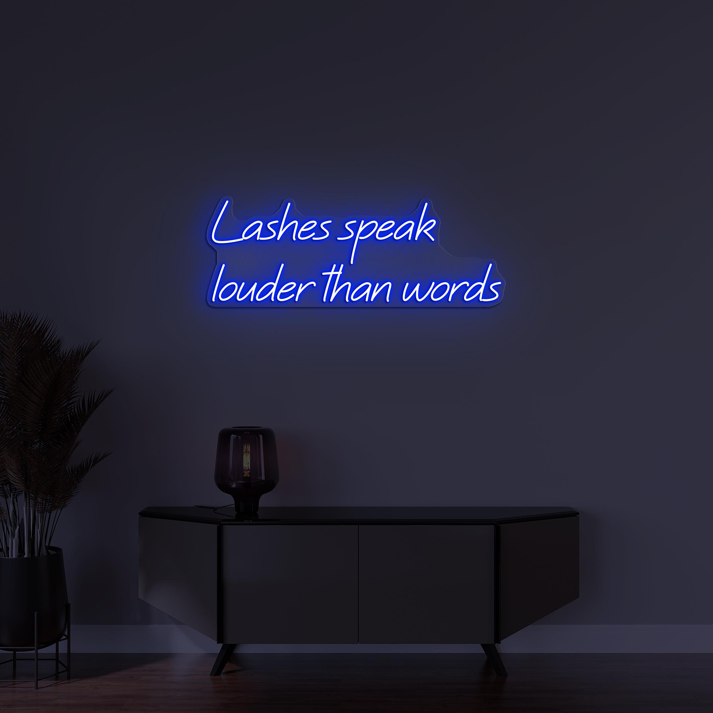 Lashes Speak Louder Neon Sign, Louder Than Words LED Light, Lashes Studio Neon Light, Custom Neon Sign, Beauty Salon Decor, Lash Room Art