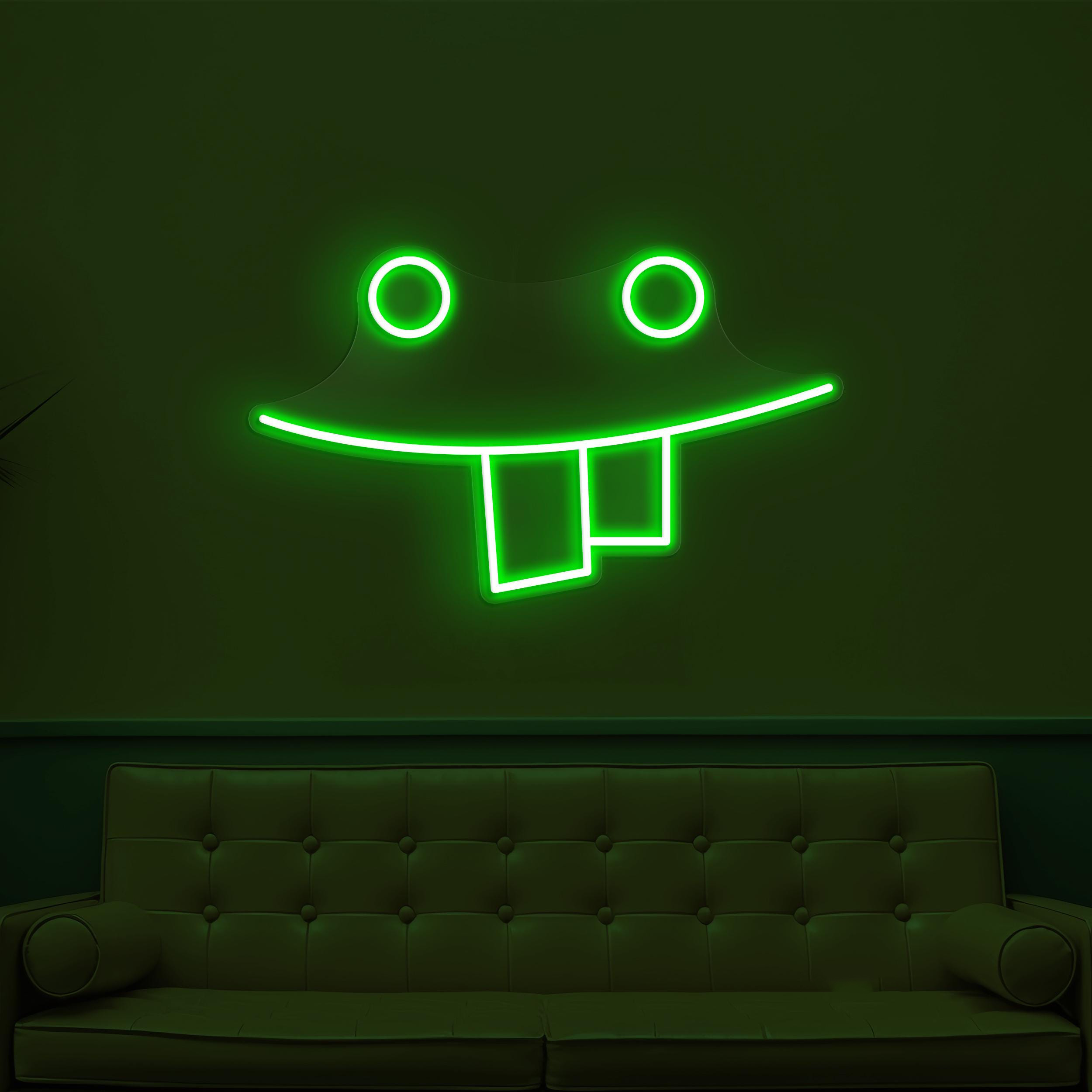 Funny Face Neon Sign, Funny Face LED Light, Teeth Emoji Wall Decor, Party Wall Art, Nursery Room Neon Light, Cafe and Bar Pub Wall Light