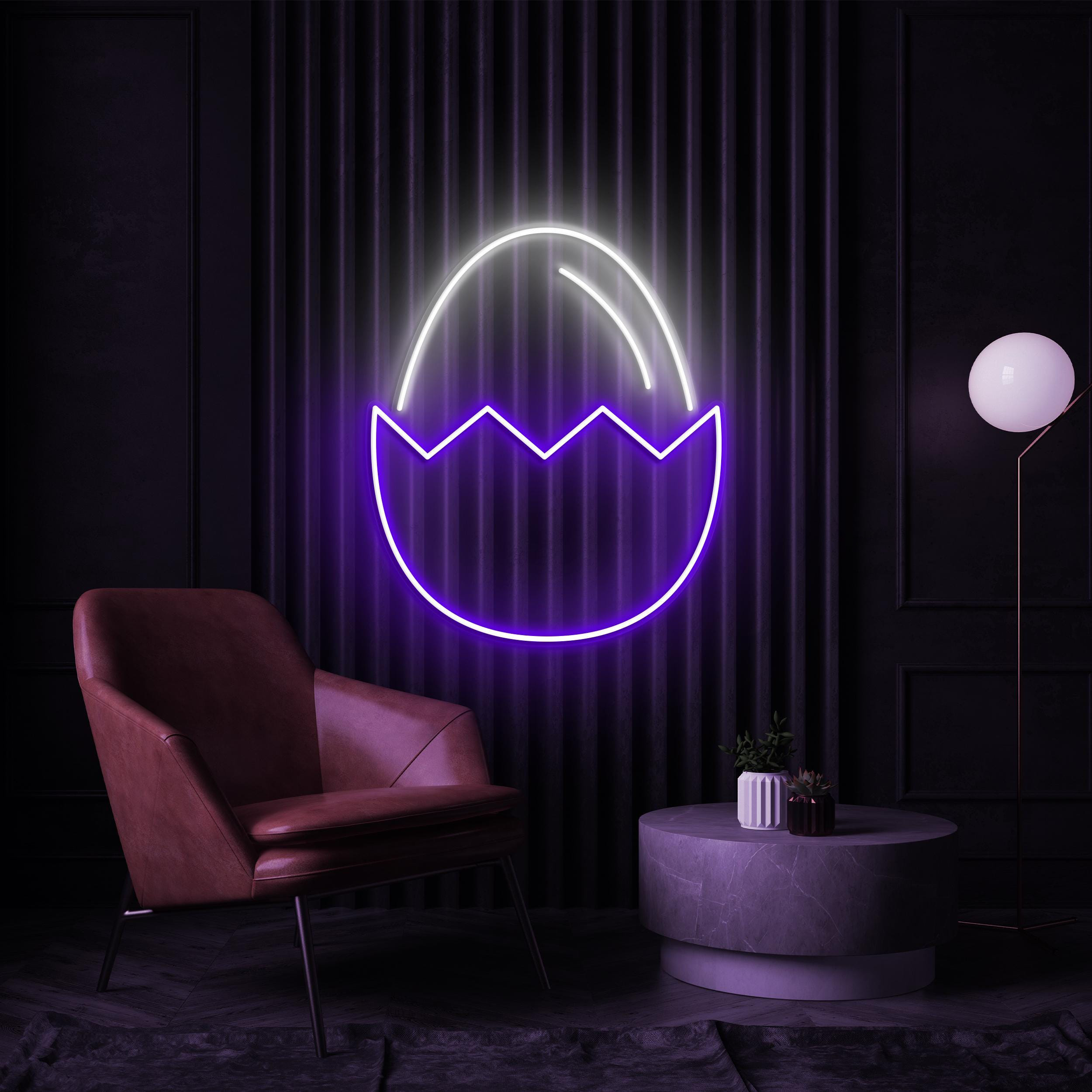 Egg Neon Sign, Egg LED Light, Cracked Egg LED Neon Art, Birds Shop Decor, Cafe Wall Decor, Kitchen Wall Decor, Egg Store Wall Decoration