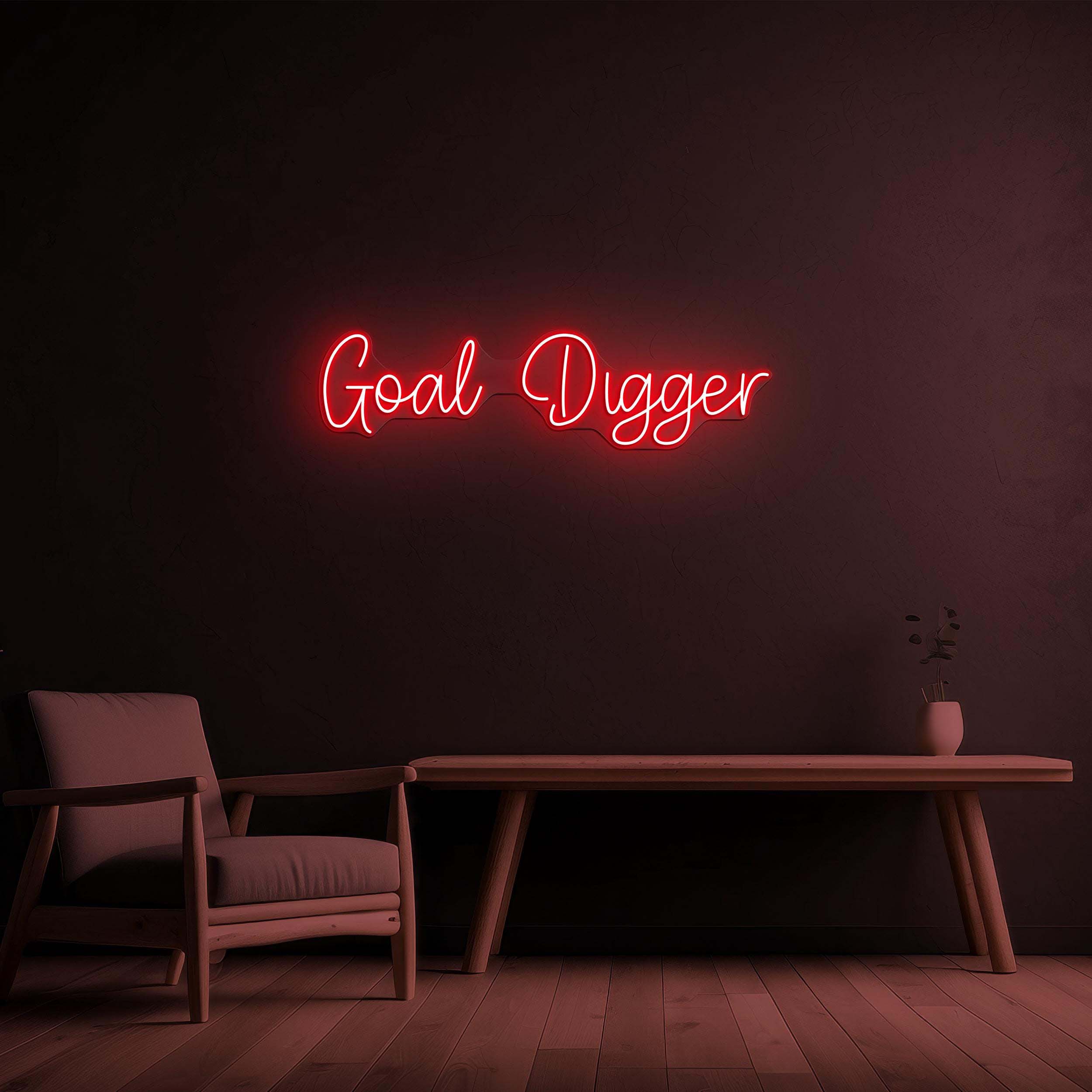 Goal Digger Neon Sign, Goal Digger LED Light, Goal Digger Wall Art, Room Home Office Decor, Achiever Sign, Inspirational Art, Work Area Sign