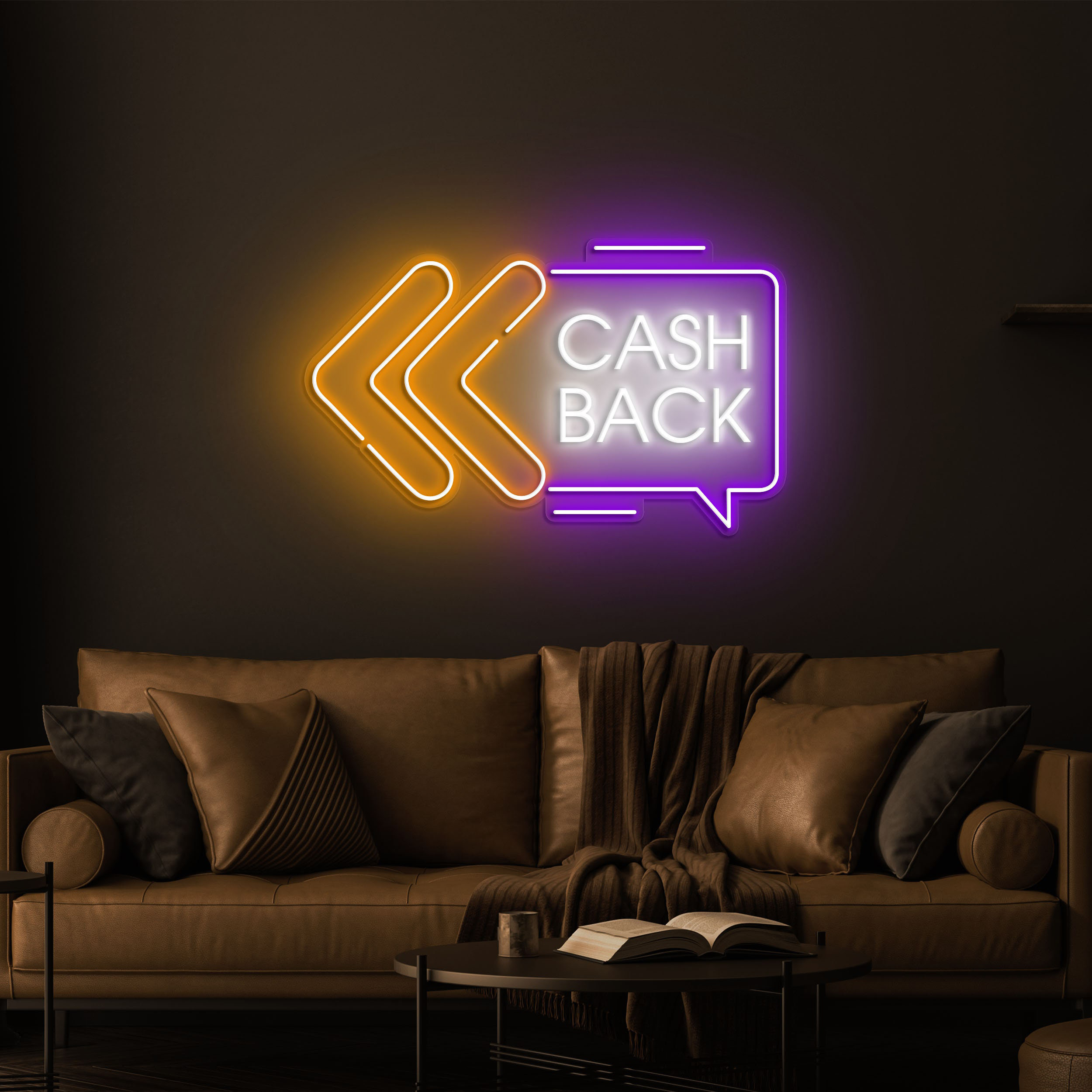 Cash Back Neon Sign, Shop Decor, Signage for Stores, Shops, and Promotions, LED Wall Decor for Cash Back Offers and Sales