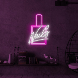Nails Neon Sign, Nails LED Light, Nail Polish Wall Decor, Nail Logo Wall Art, Beauty Salon Decor, Nail Artist Home Decor, Nail Salon Sign