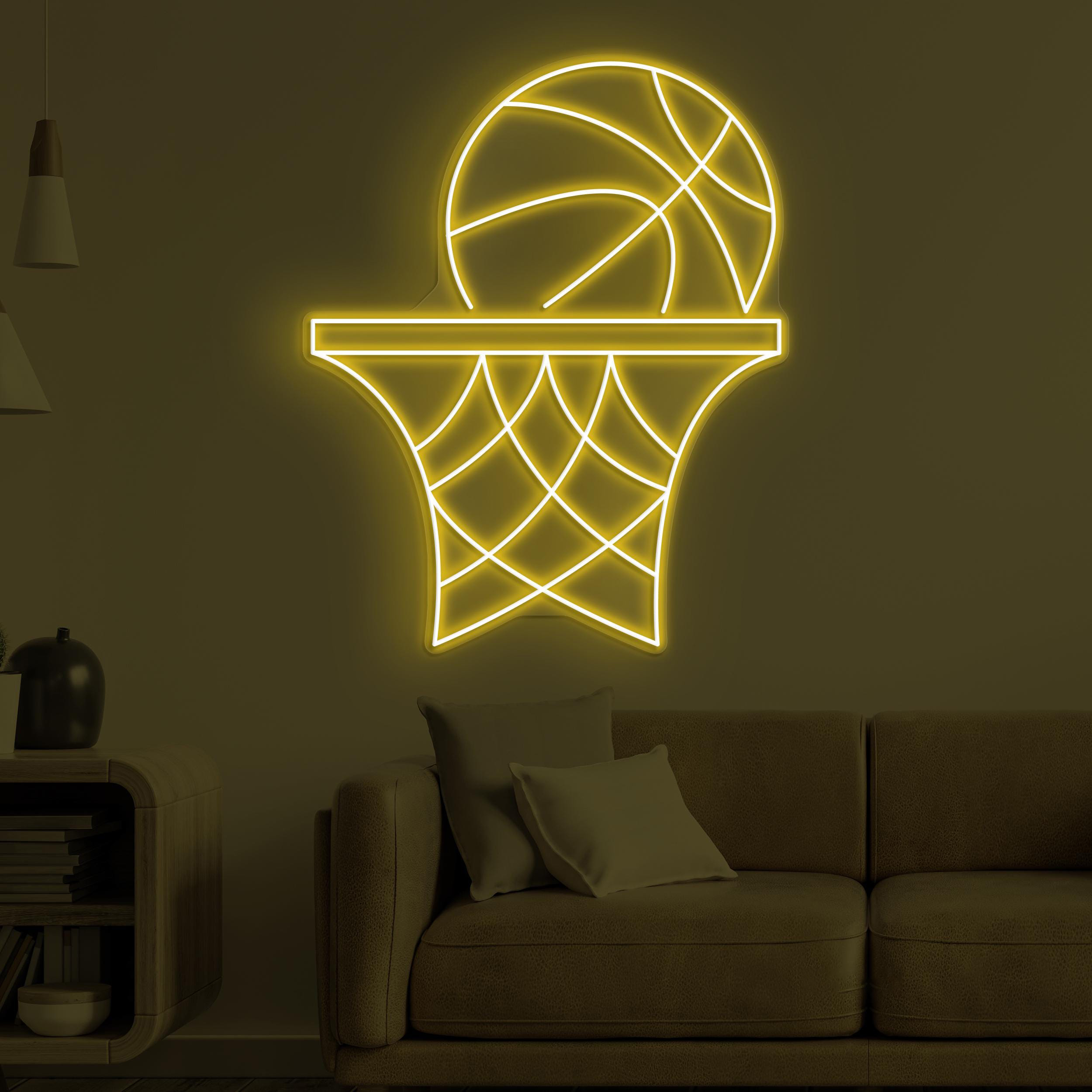 Basketball Hoop Neon Sign, Basketball Hoop LED Light, Basketball Wall Art, Basketball Club Wall Decor, Basketball Lover Gift, Club Decor