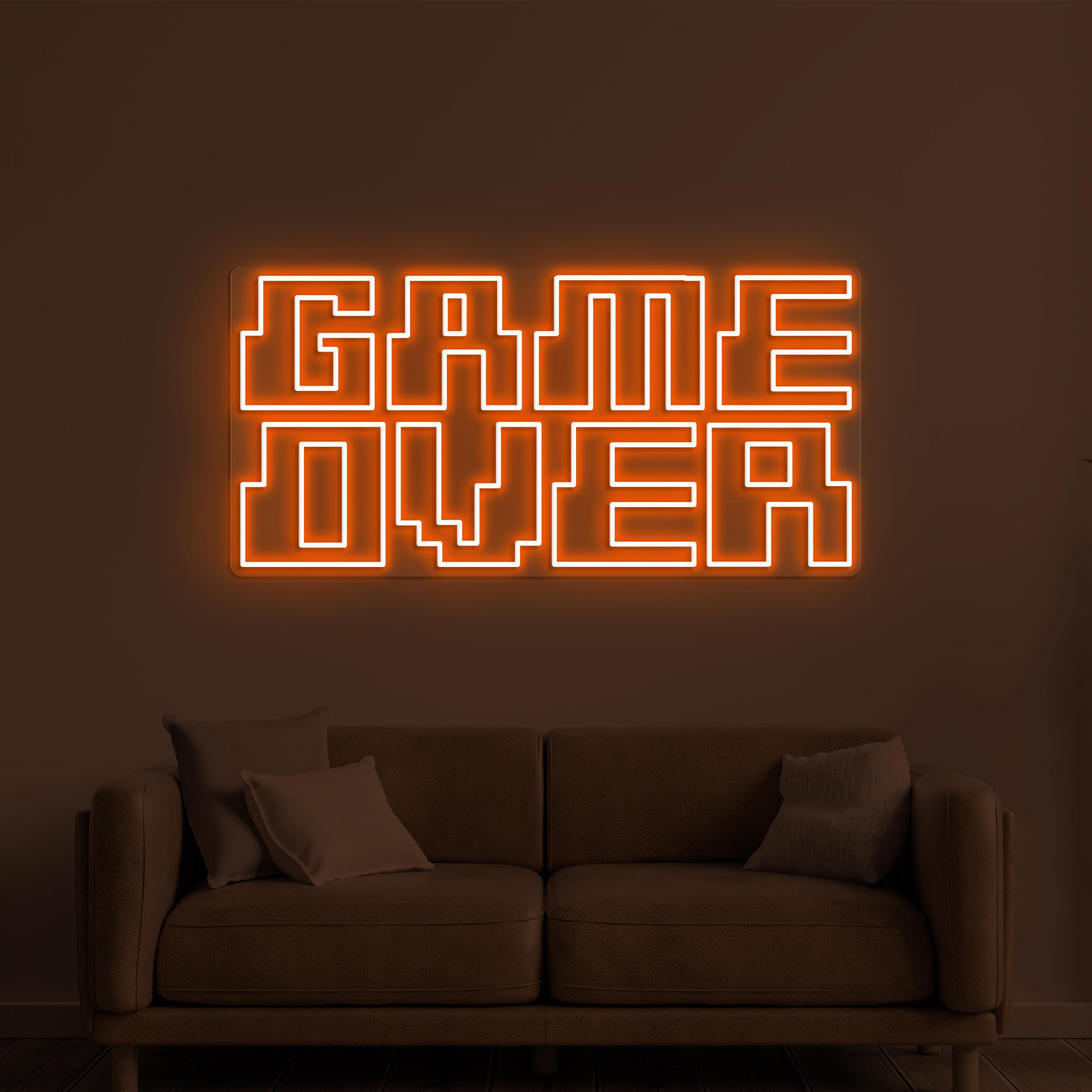Game Over Neon Sign, Game Over LED Light, Game Room Wall Decor, Custom Neon Sign, Game Zone Wall Art, Gift for Game Lover, Kids Room Decor