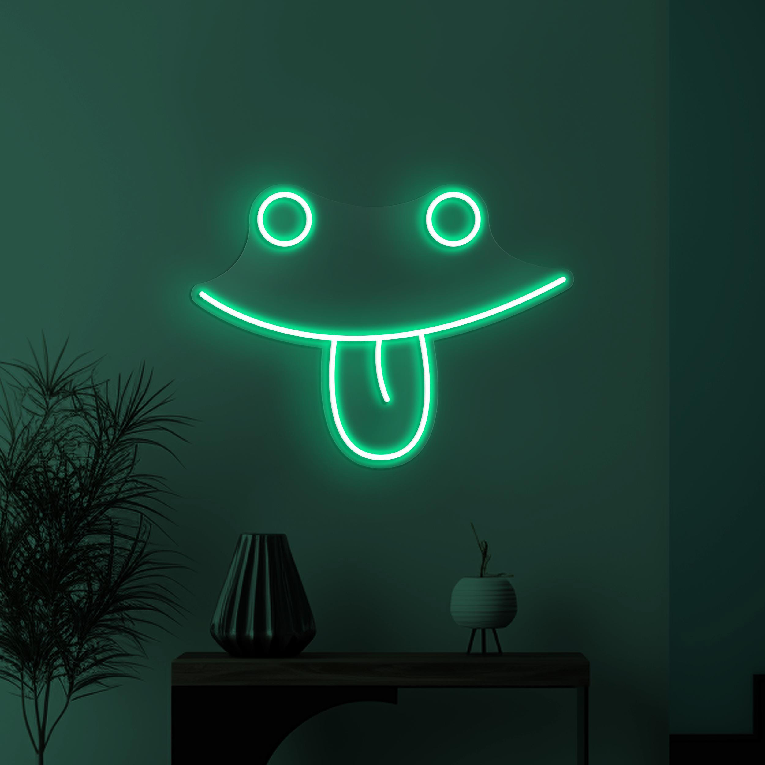 Smiley Face Neon Sign, Smiley Face Emoji LED Light, Tongue Out Wall Decor, Silly Face Wall Art, Kids Room Neon Light, Happy Face Led Sign