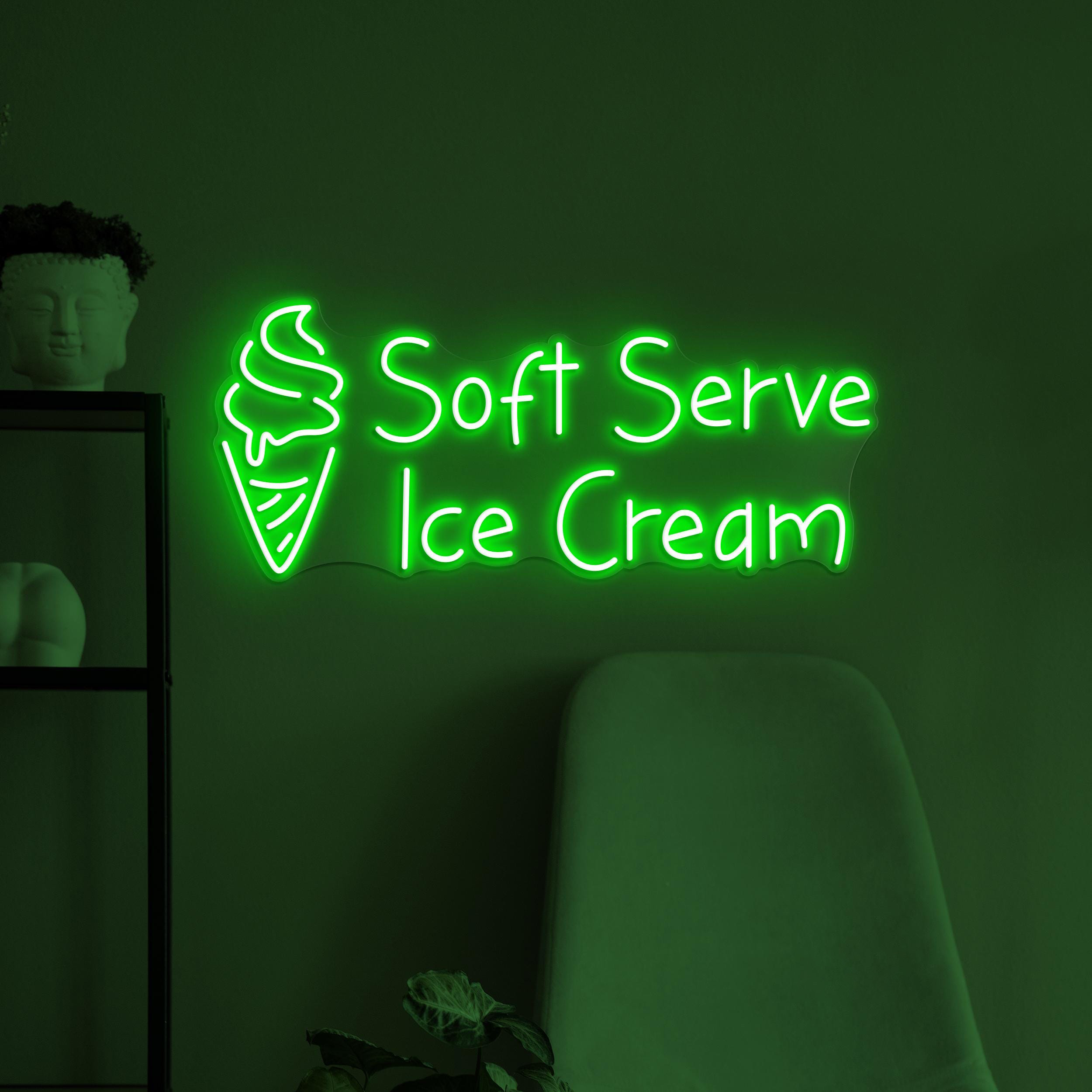 Soft Serve Ice Cream Neon Sign, Soft Serve Ice Cream LED Light, Sweet Dish Wall Art, Dessert Led Sign, Ice Cream Shop Decor, Ice Cream Lover