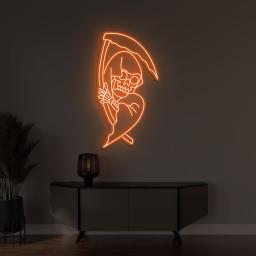 Grim Reaper Neon Sign, Grim Reaper LED Light, Skeleton Wall Art, Spooky Sign, Horror House Decor, Halloween Wall Decor, Halloween Party Art