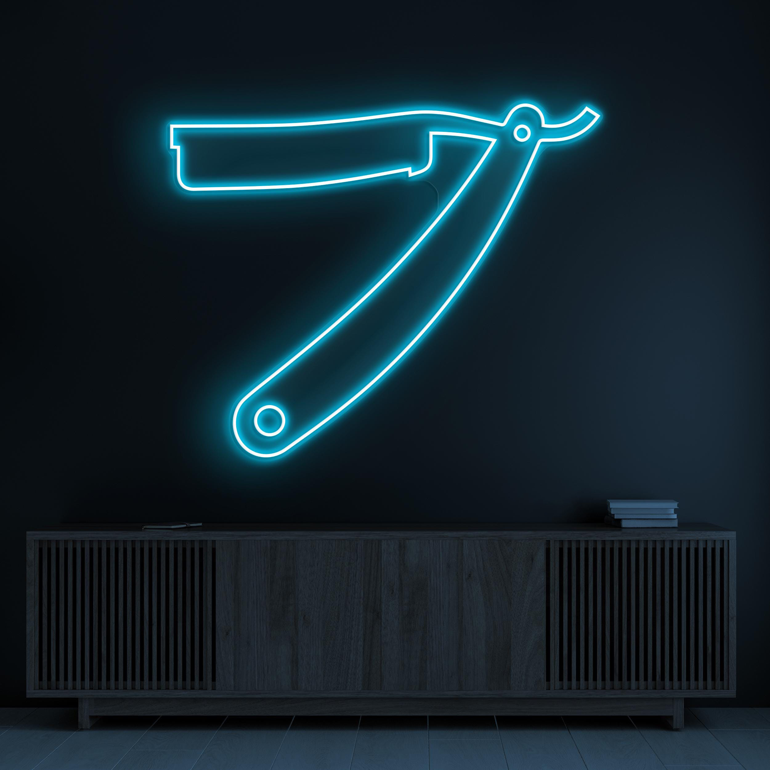 Razor Neon Sign, Straight Razor LED Light, Barber Razor Wall Decor, Barber Shop Neon Light, Classic Shave Neon Art, Razor Neon Sign, Gift
