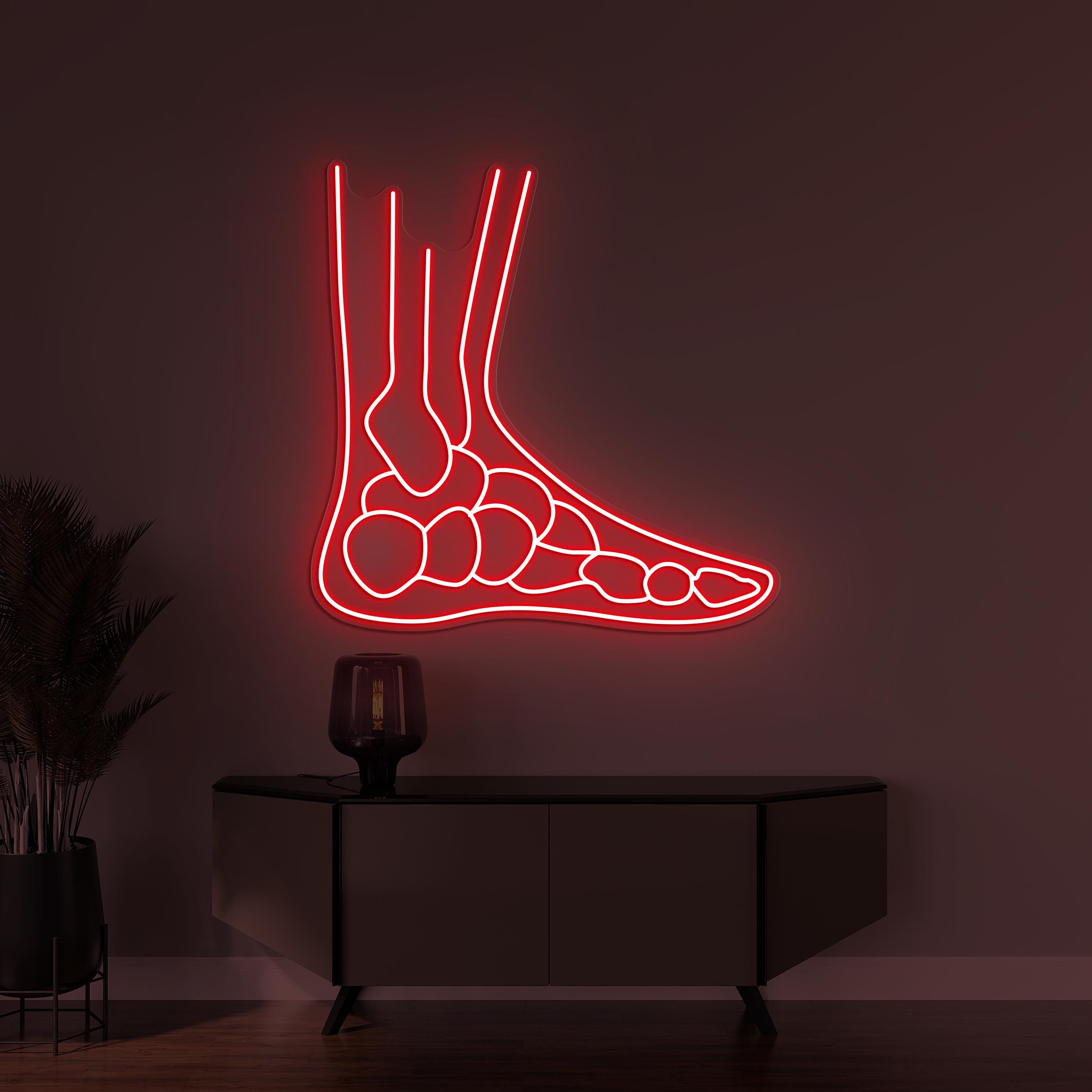 Foot Bones Neon Sign, Foot Bones LED Light, Foot Wall Decor, Hospital Wall Art, Personalized Sign, Medical Neon Art, Doctor Clinic Neon Sign