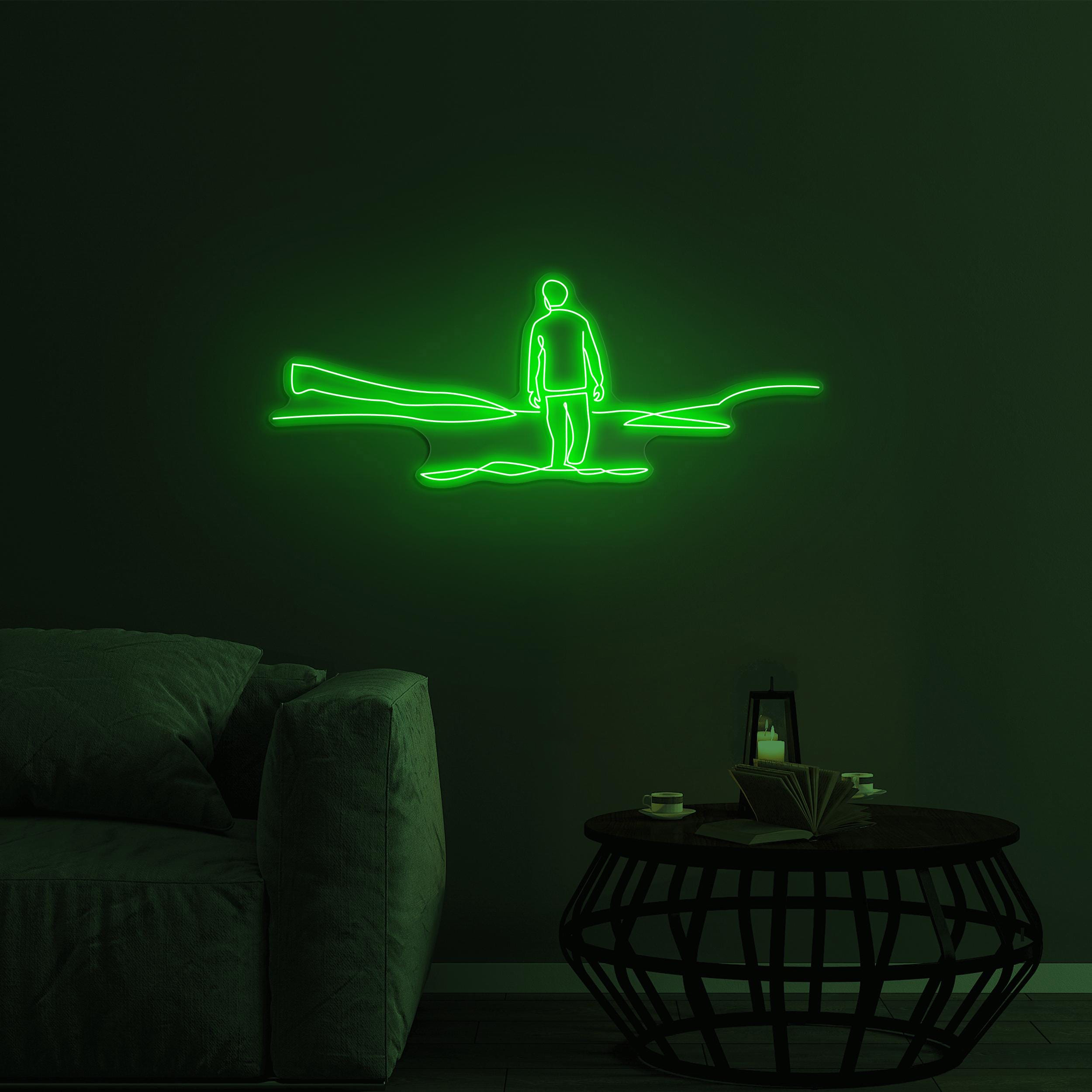 Man on a Cliff Neon Sign, Cliffhanger LED Light, Man on a Cliff LED Neon Art, Home Wall Decor, Adventure Wall Decor, Mountain Adventure Sign