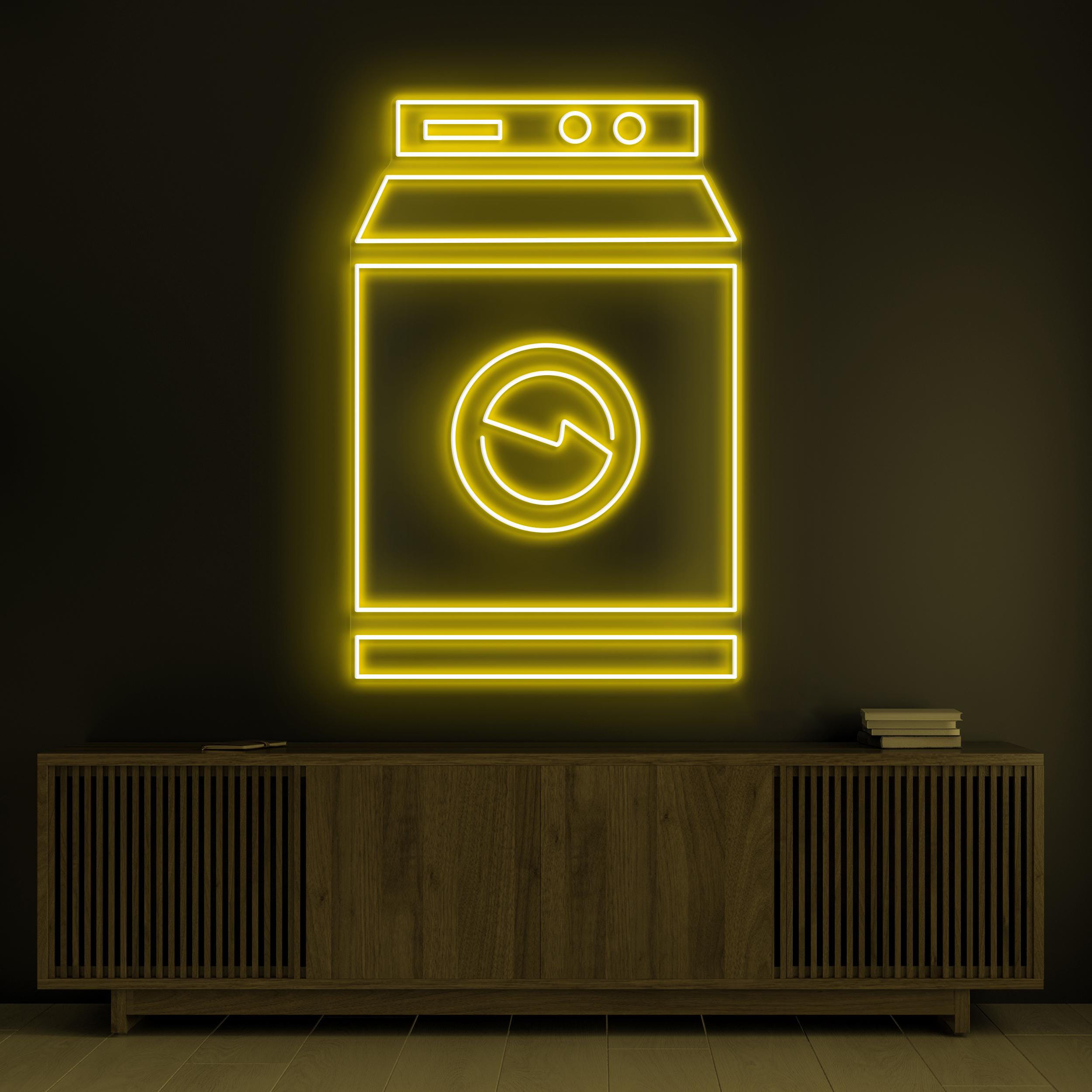 Washing Machine Neon Sign, Washing Machine LED Light, Laundry Room Wall Decor, Laundry Wash Art, Clothes Led Sign, Dry Clean Shop Decor