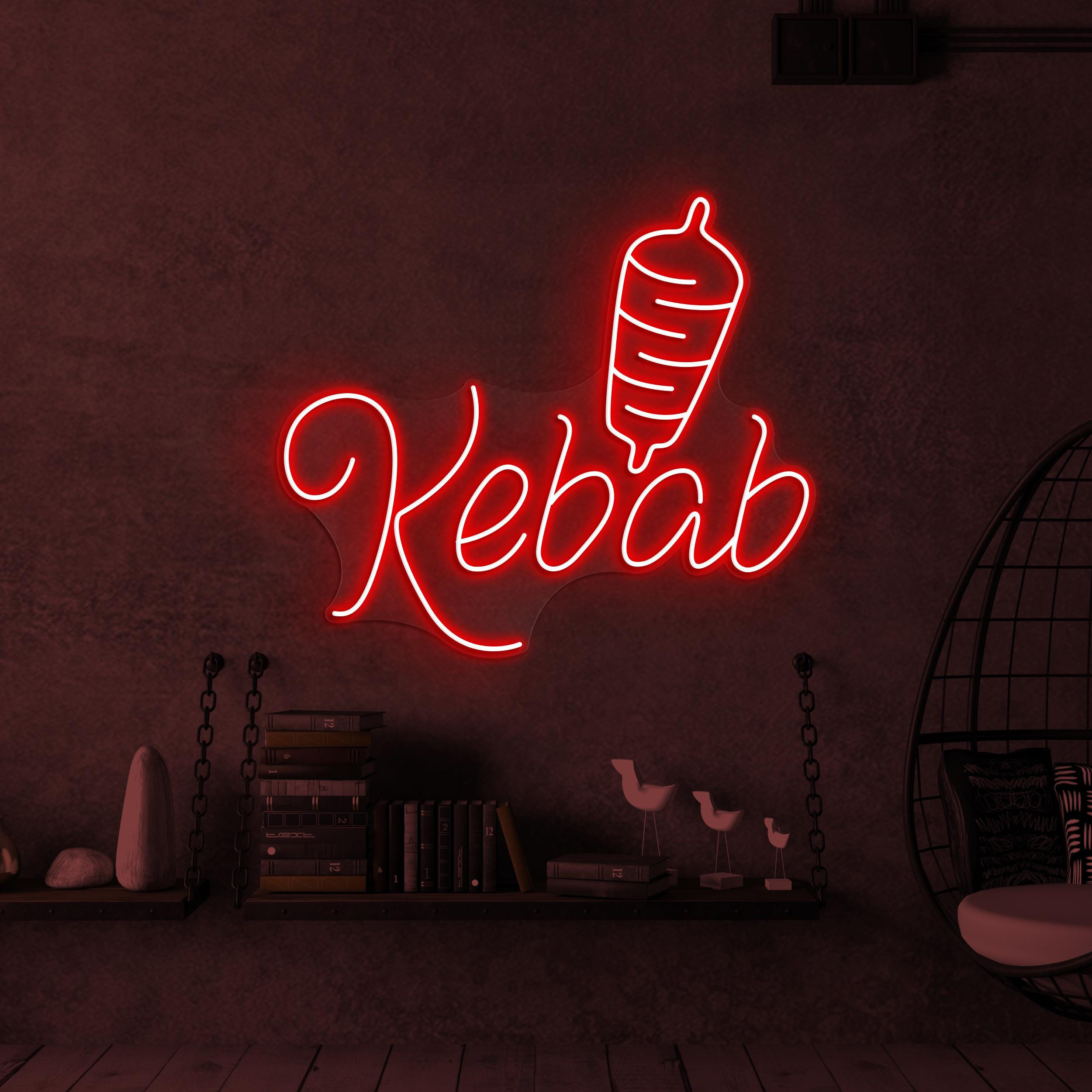 Kebab Neon Sign, Kebab Neon Light, Doner Kebab Neon Art, Restaurant Wall Decor, Kebab Neon Wall Light, BBQ Shop Neon Sign, Kebab Lover Gift