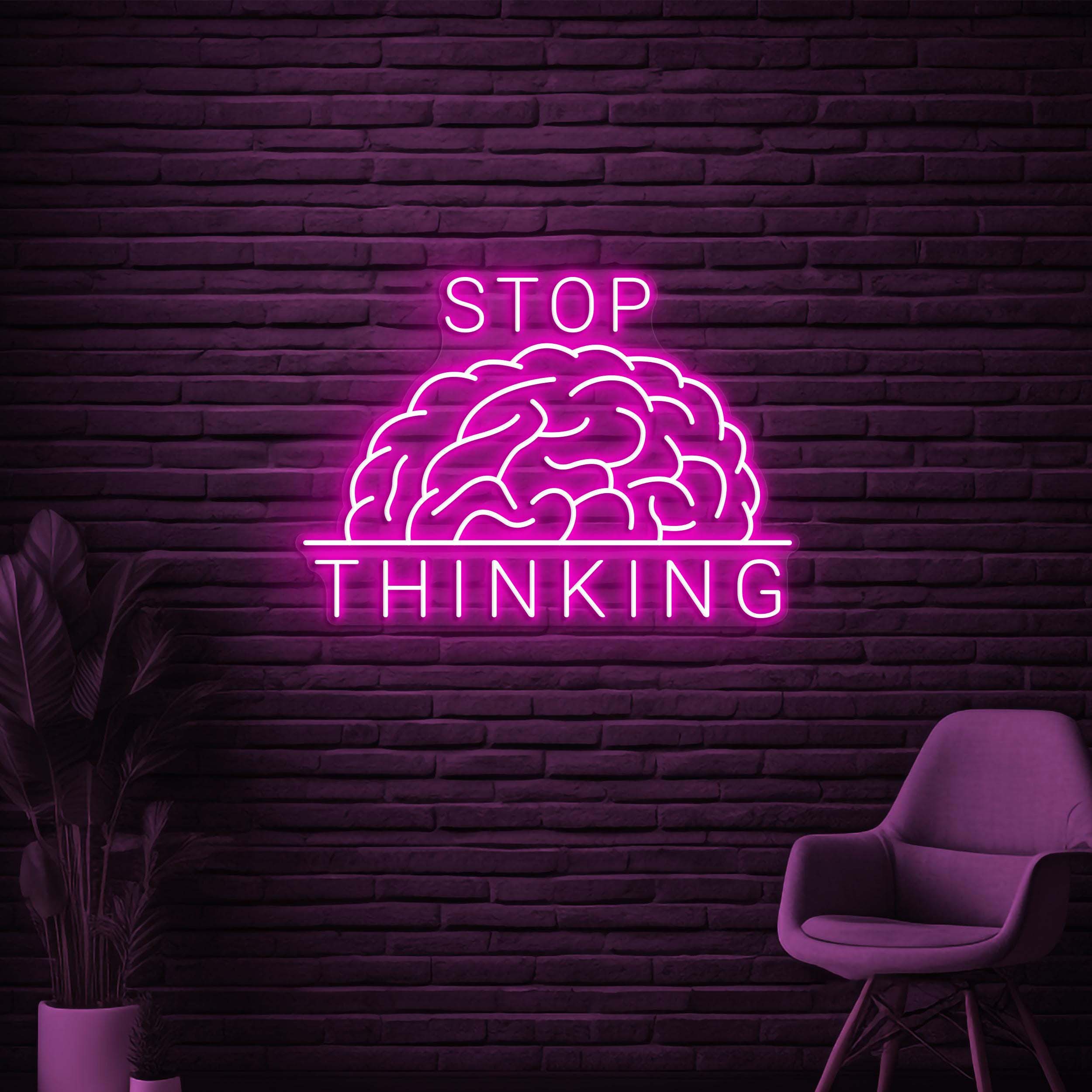 Stop Thinking Neon Sign, Stop Thinking LED Sign, Brain Wall Decor, Chill Wall Light, Home Wall Decor, Hospital Wall Art, Game Room Neon Sign