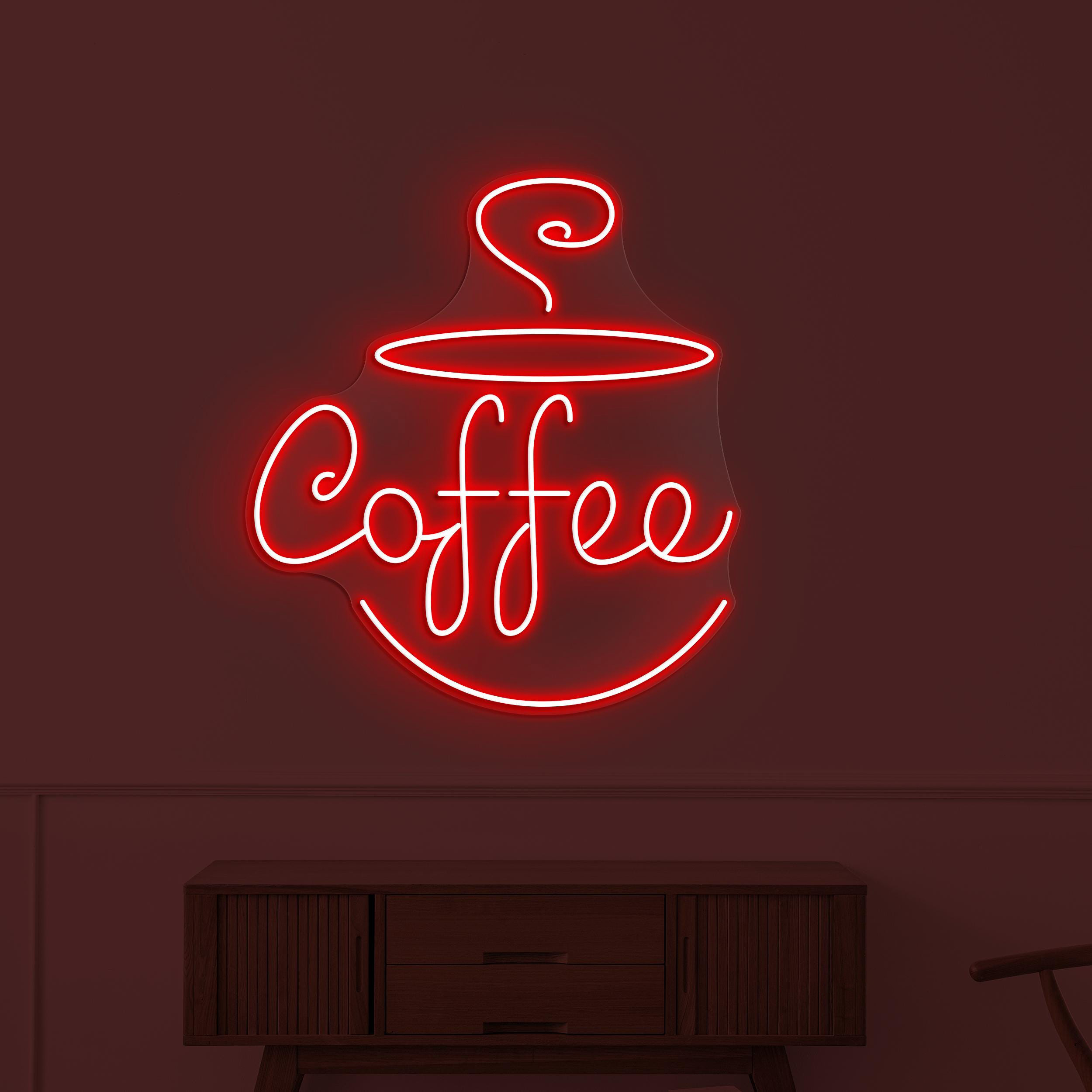 Coffee Neon Sign, Coffee LED Light, Flaming Coffee Wall Decor, Coffee Shop Neon Light, Cafe, Bar, & Restaurants Decor, Coffee Lover's Sign