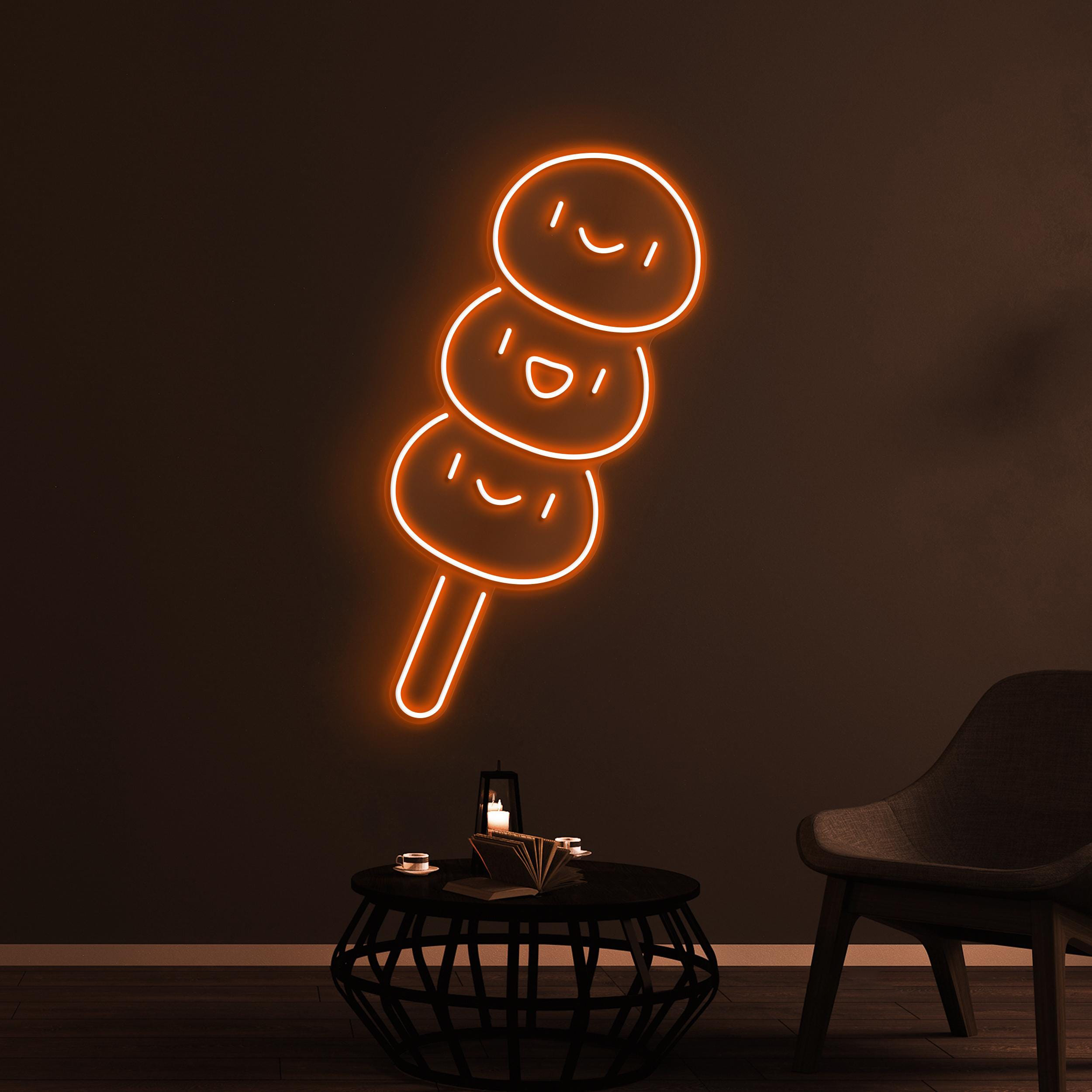 Dango Neon Sign, Dumpling LED Light, Cute Dango LED Light, Restaurant Wall Decor, kawaii Wall Art, Japanese Dumpling Art, Sweet Dish Sign