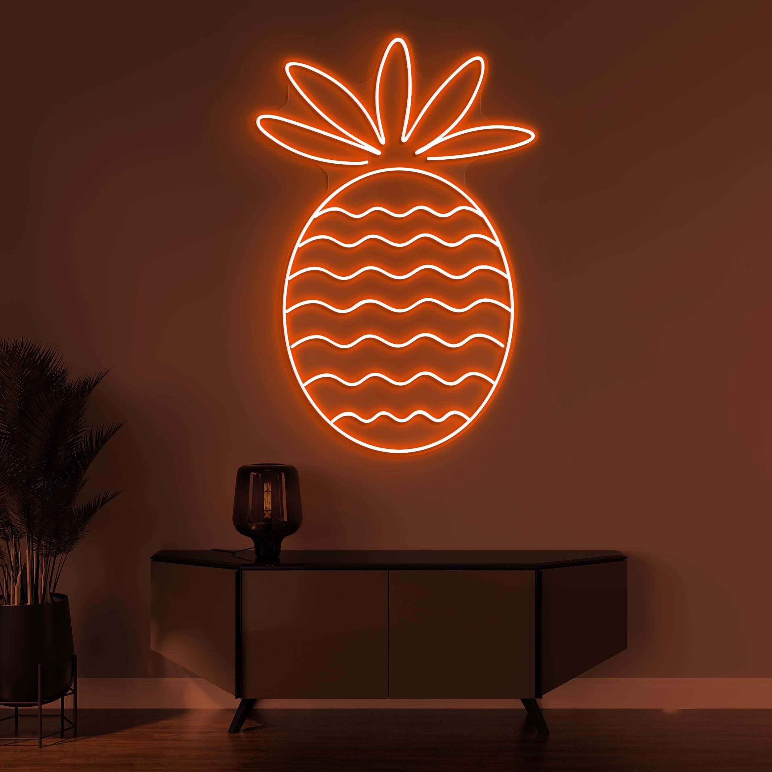 Pineapple Neon Sign, Pineapple LED Light, Fruit Shop Wall Decor, Pineapple Surf Wall Art, Cafe And Bar Neon Light, Personalized Neon Sign