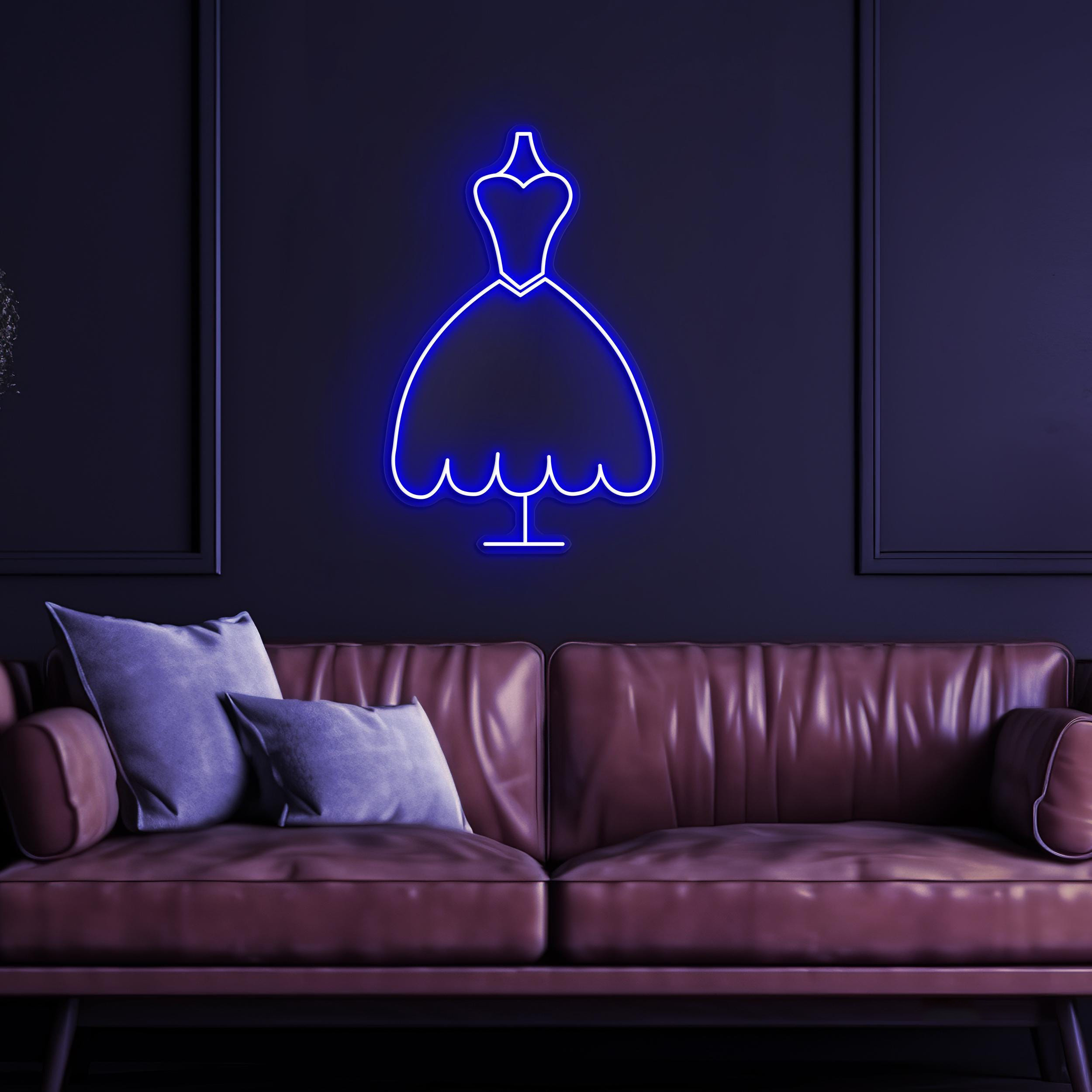 Dress Neon Sign, Hanger LED Light, Fashion Dress Neon Art, Dress Wall Decor, Cloth Shop Neon Light, Boutique Decor, Brand Shop Wall Art