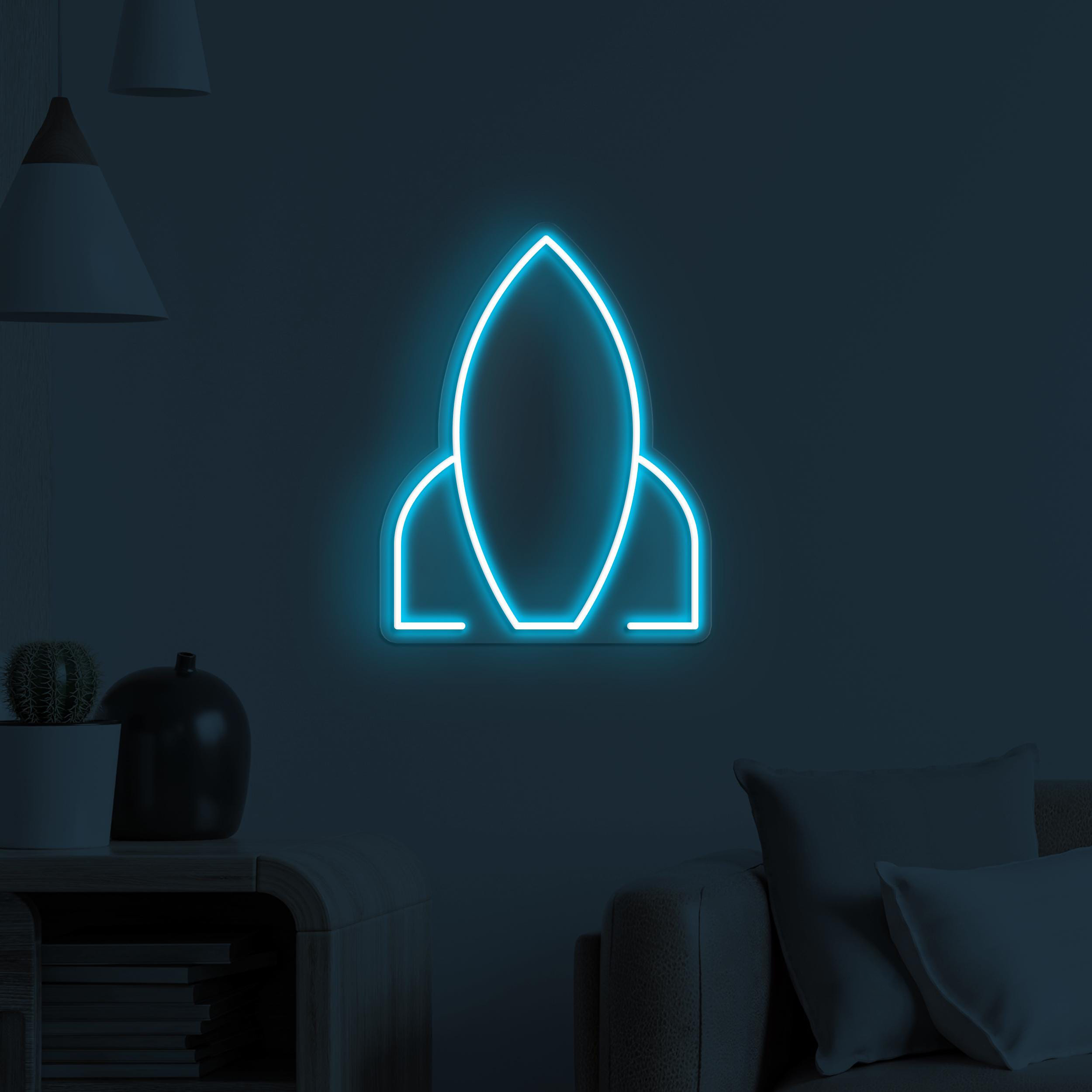 Rocket Neon Sign, Rocket LED Light, Rocket Launching Wall Art, Kids Room Wall Decor, Gaming Room Neon Light, Home Neon Art, Spacecraft Art