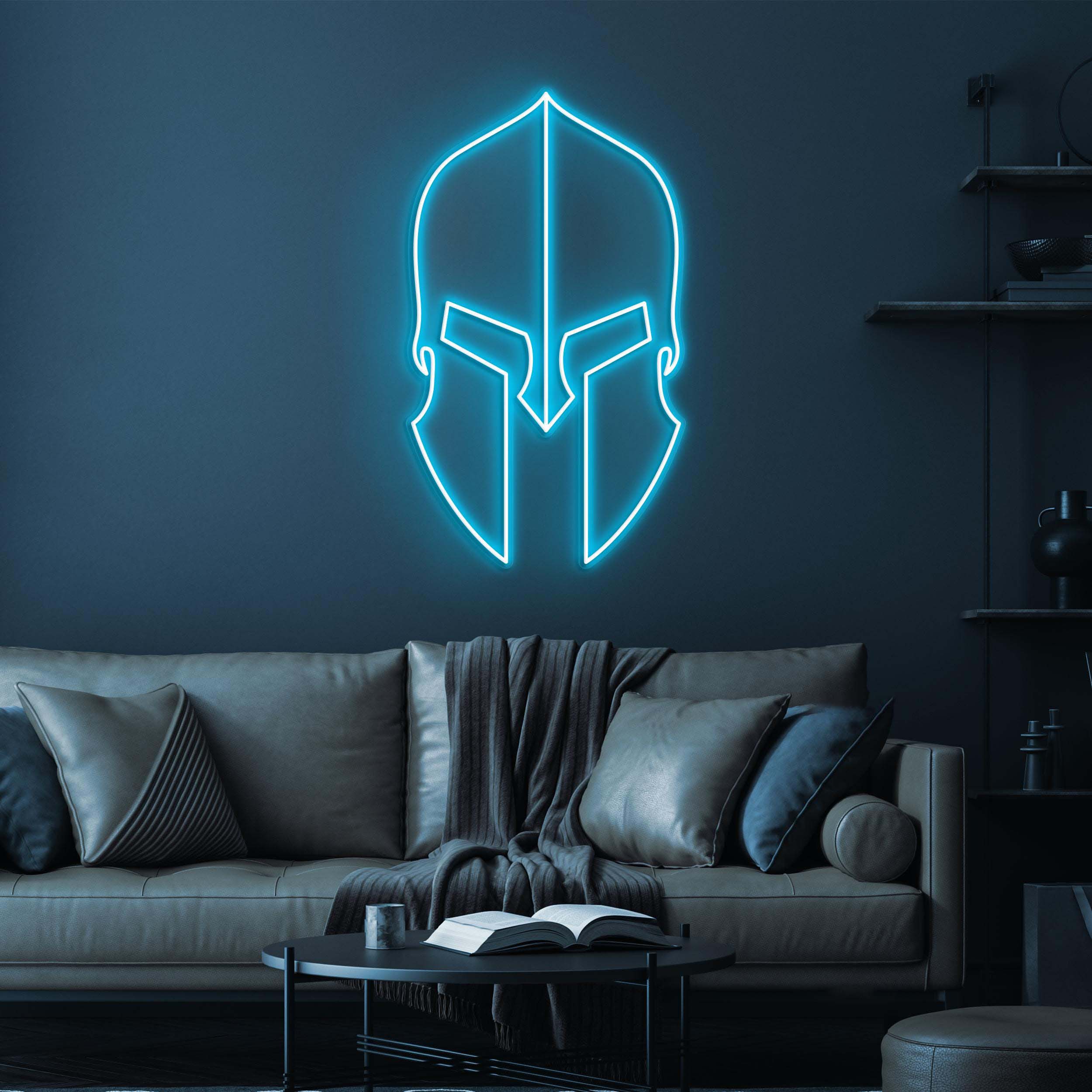 Helmet Neon Sign, Warrior Helmet LED Light, Warrior Wall Decor, Helmet Wall Sign, Custom Neon Sign, Game Room Decor, Led Neon Art, Gift idea