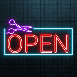 Open Neon Sign, Open Barber Shop LED Light, Open Scissor Wall Decor, Hair Beauty Bar Neon Sign, Haircut Neon Sign, Beauty Salon Wall Art