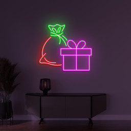 Gift Set Neon Sign, Gift Set LED Light, Christmas Wall Decor, Christmas Party Sign, Holiday Wall Art, Christmas Gifts, Festive Neon Light