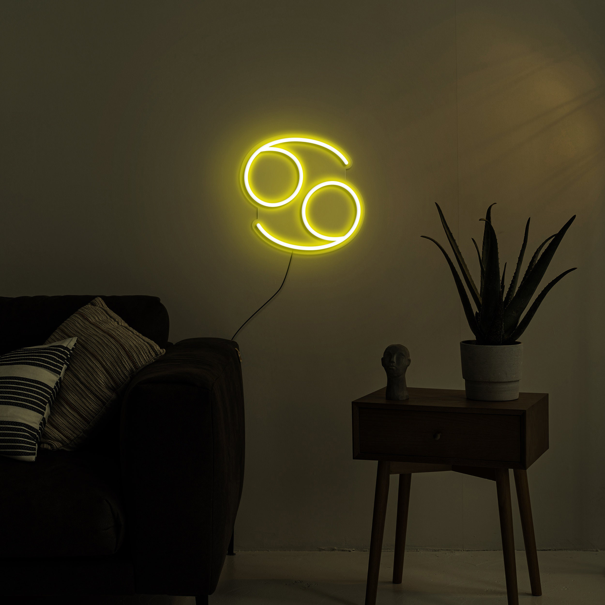 Cancer Neon Sign, Zodiac Horoscope LED Light, Astrology Wall Decor, Spiritual Gift for Birthdays, Kids Room, Constellation USB Neon Light