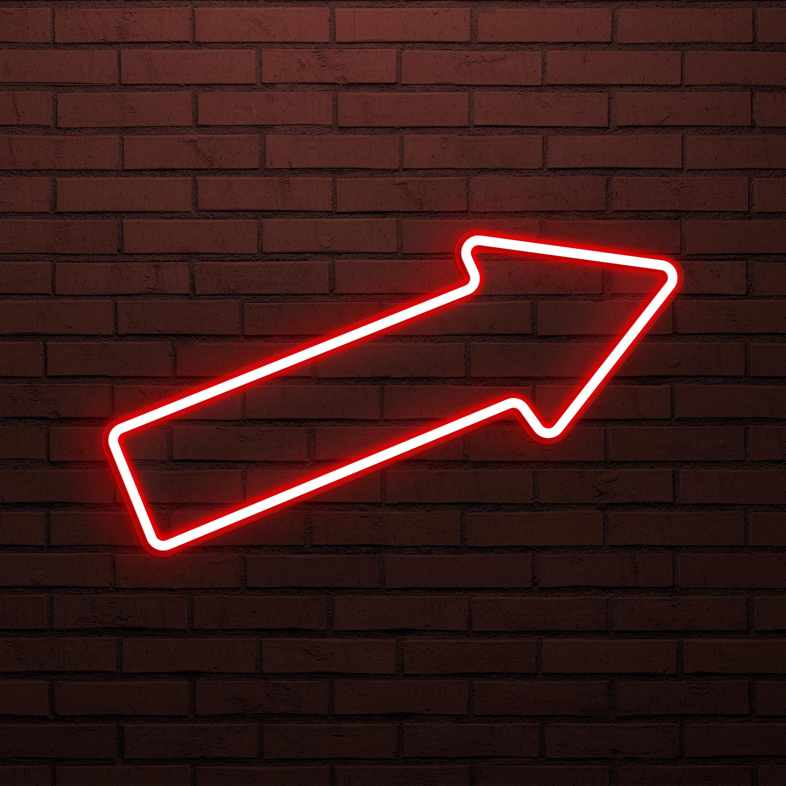 Arrow Neon Sign, Arrow LED Light, Directional Wall Decor, Airport Wall Art, Road Neon Light, Office Neon Decor, Up and Right Arrow Sign