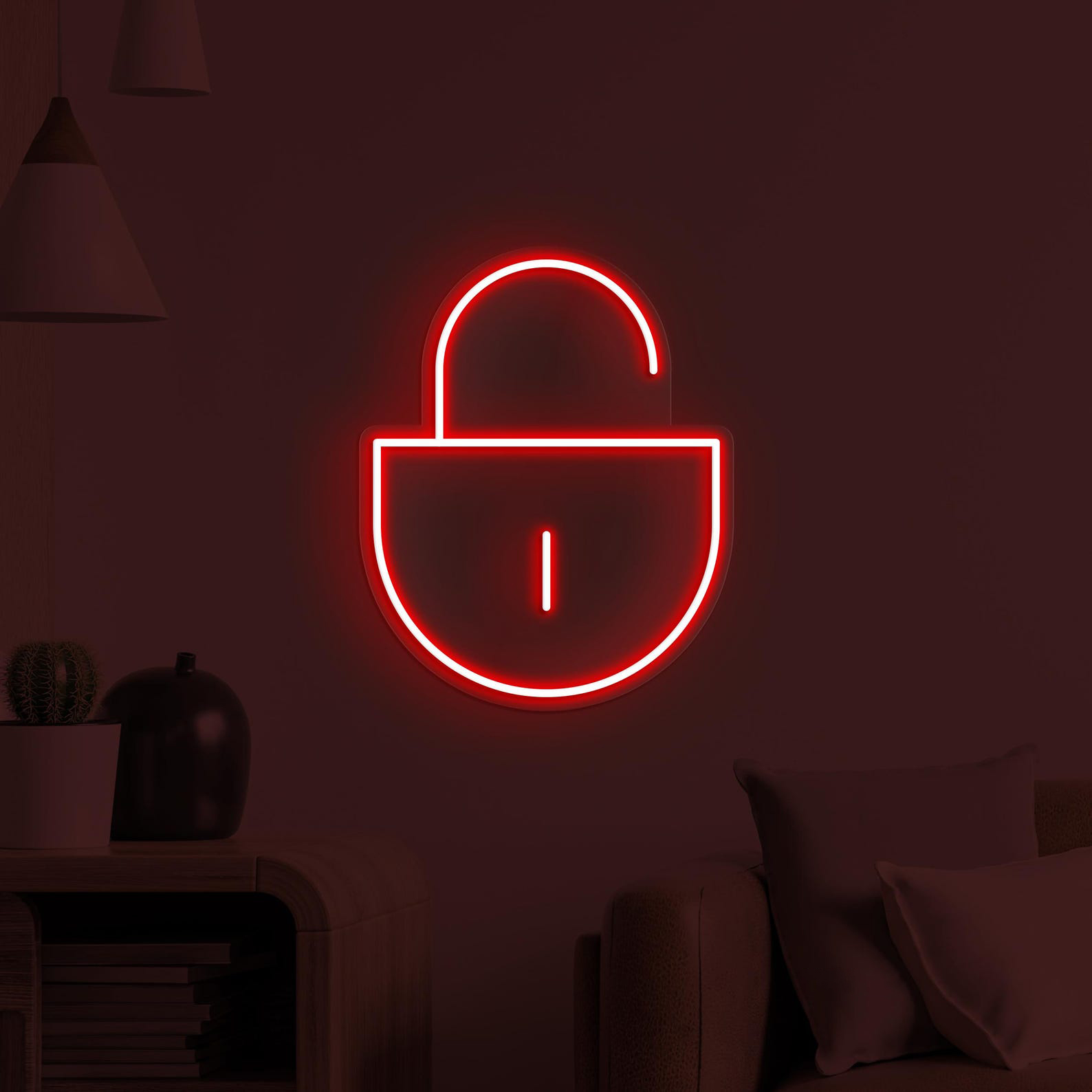 Lock Neon Sign, Unlocked LED Light, Lock Wall Art, Open Lock Wall Decor, Home Wall Decor, Security Neon Sign, Cafe and Bar Neon Light, Gift