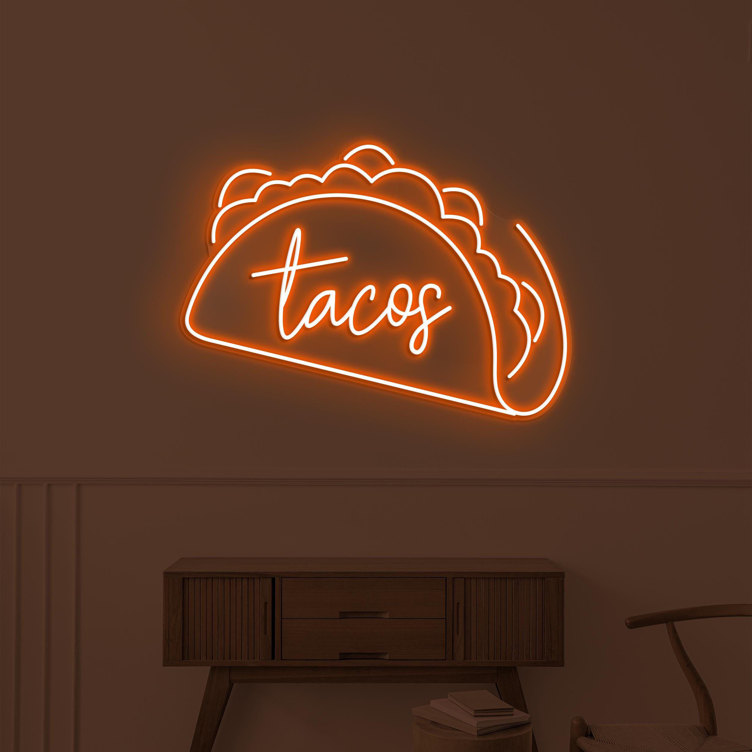 Tacos Neon Sign, Tacos LED Light, Mexican Food Wall Decor, Cafe Neon Wall Art, Restaurant Neon Sign, Custom Neon Sign, Kitchen Wall Decor