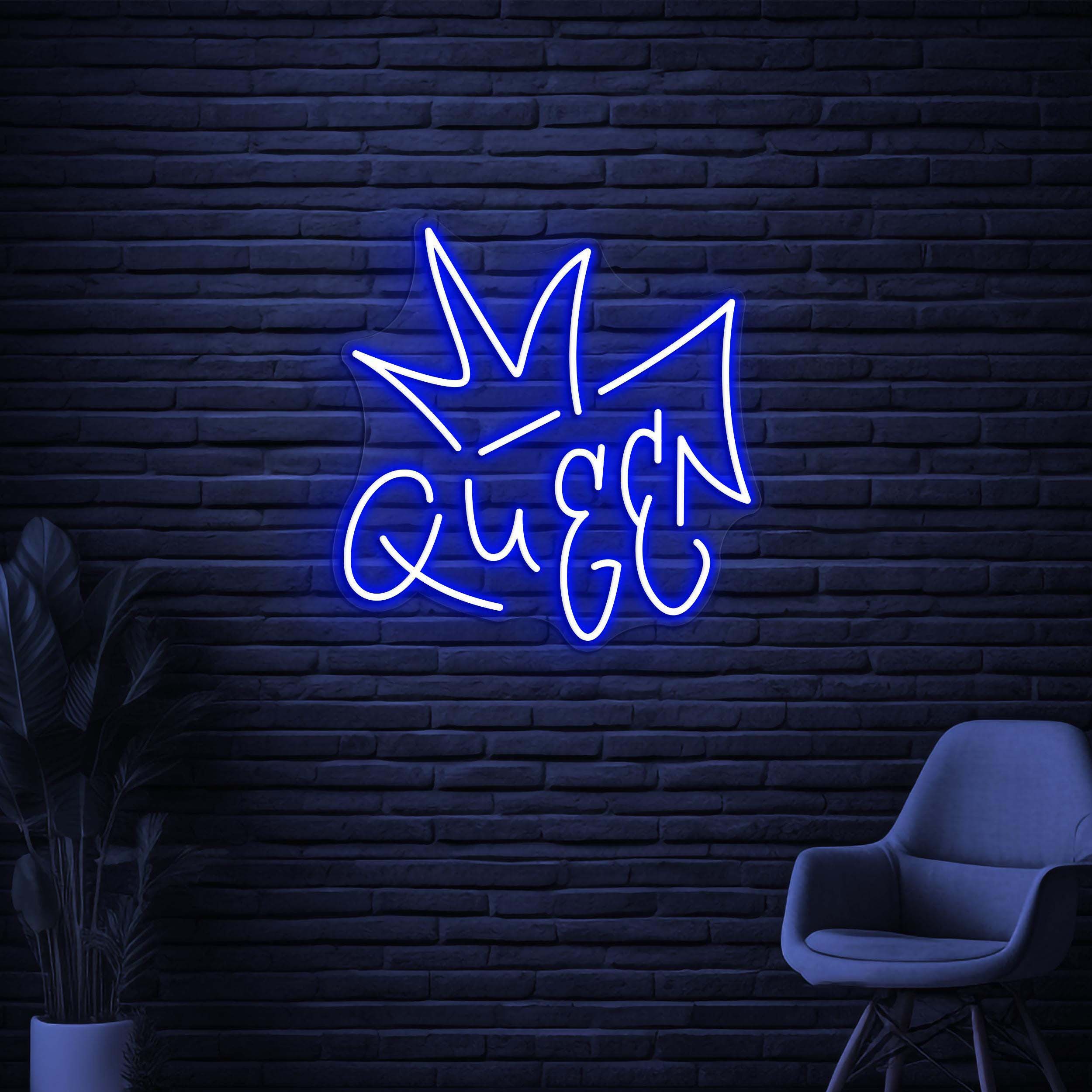 Queen Neon Sign, Queen LED Light, Queen Crown Wall Decor, Queen Logo Neon Sign, Princess Crown Wall Art, Royal Crown Decor, Home Wall Light