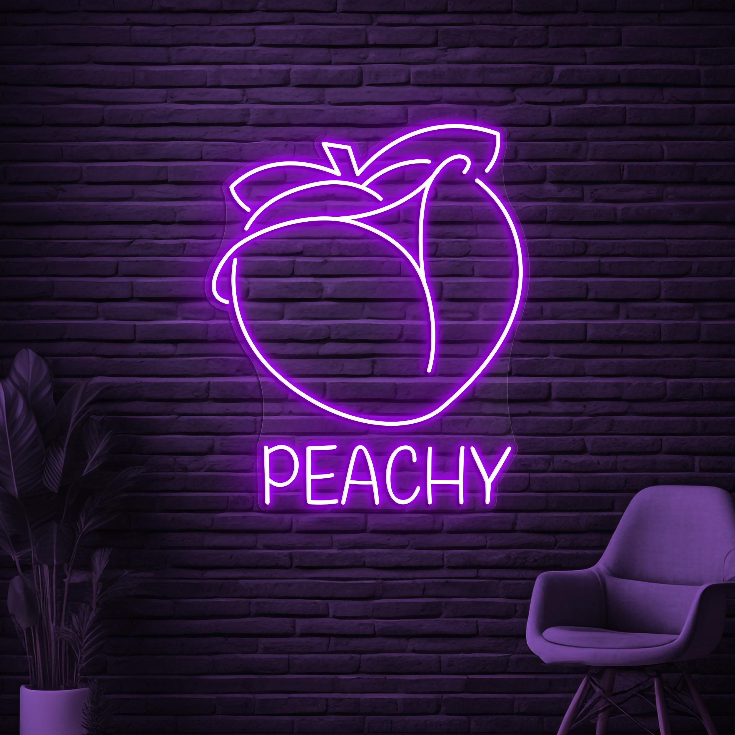 Peachy Neon Sign, Peachy LED Light, Fruit Shop Wall Decor, Peach Garden Wall Art, Peach Fruit Led Sign, Bar Neon Light, Gift