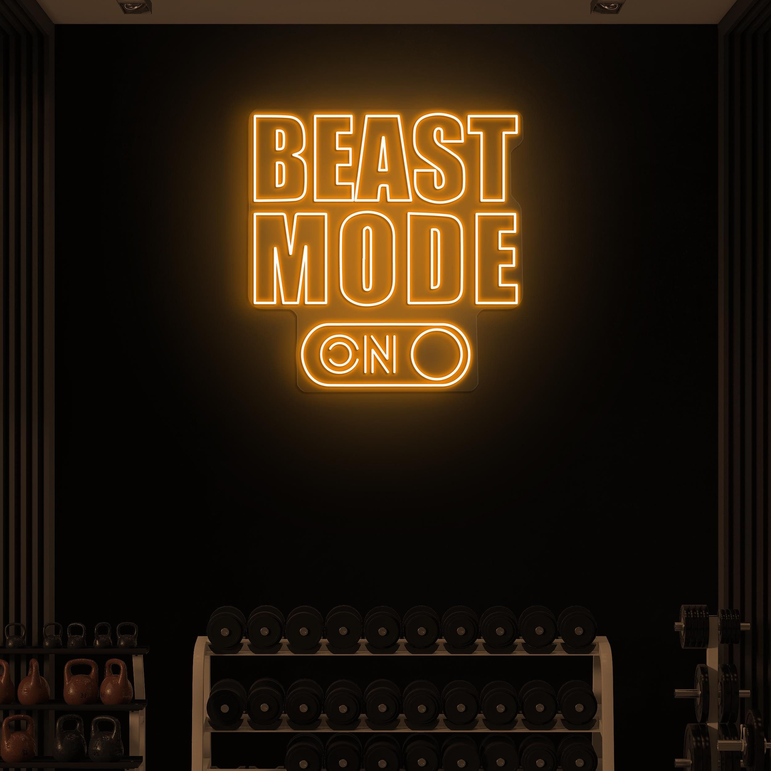Beast Mode Neon Sign, Beast Mode On LED Light, Custom Neon Sign, Fitness Neon Sign, Housewarming Gift Art, Gym Neon Wall Art, Gym Lover Gift