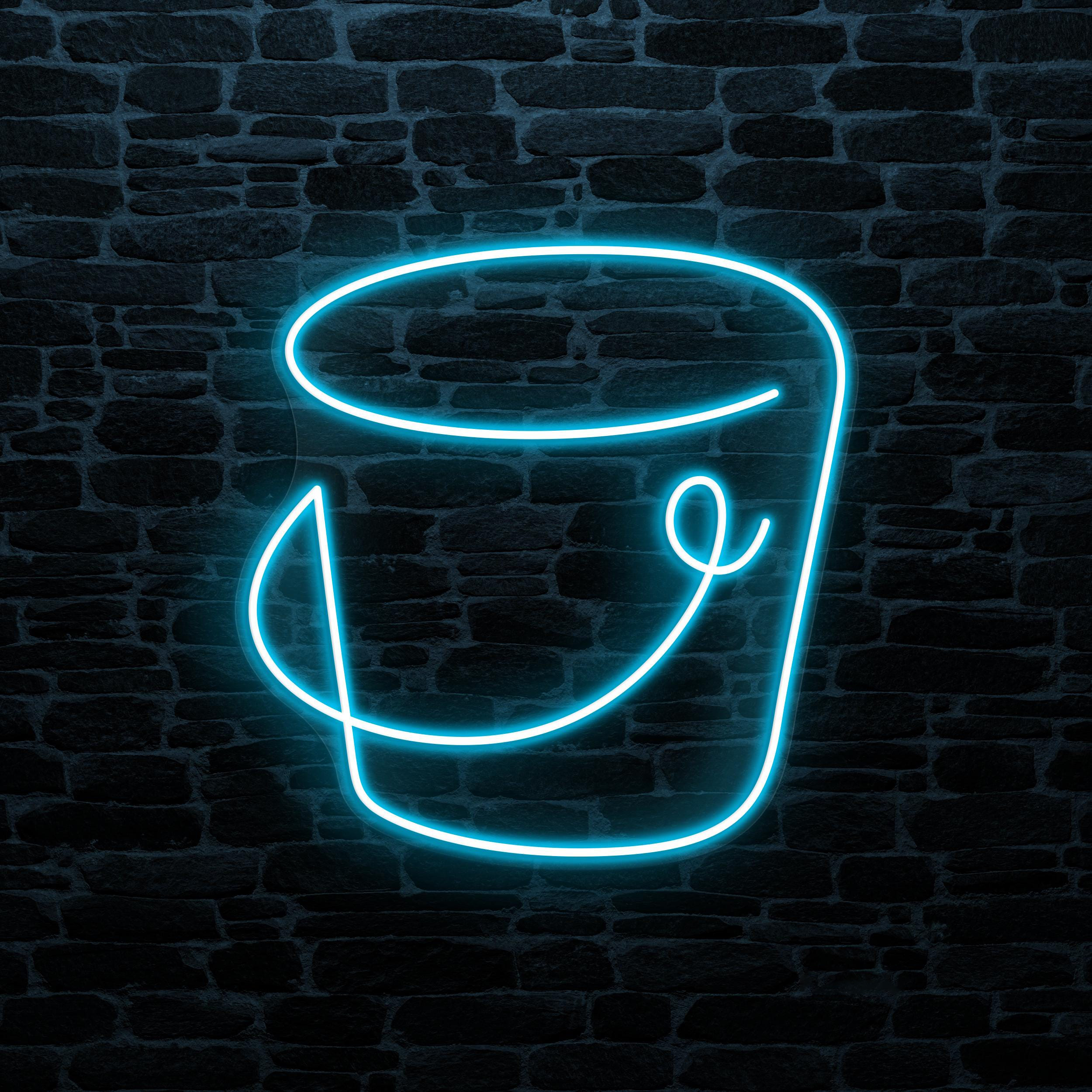 Bucket Neon Sign, Bucket LED Light, Seaside Wall Art, Home Wall Decor, Personalized Neon Sign, Crockery Shop Neon Light, Bathroom Wall Art