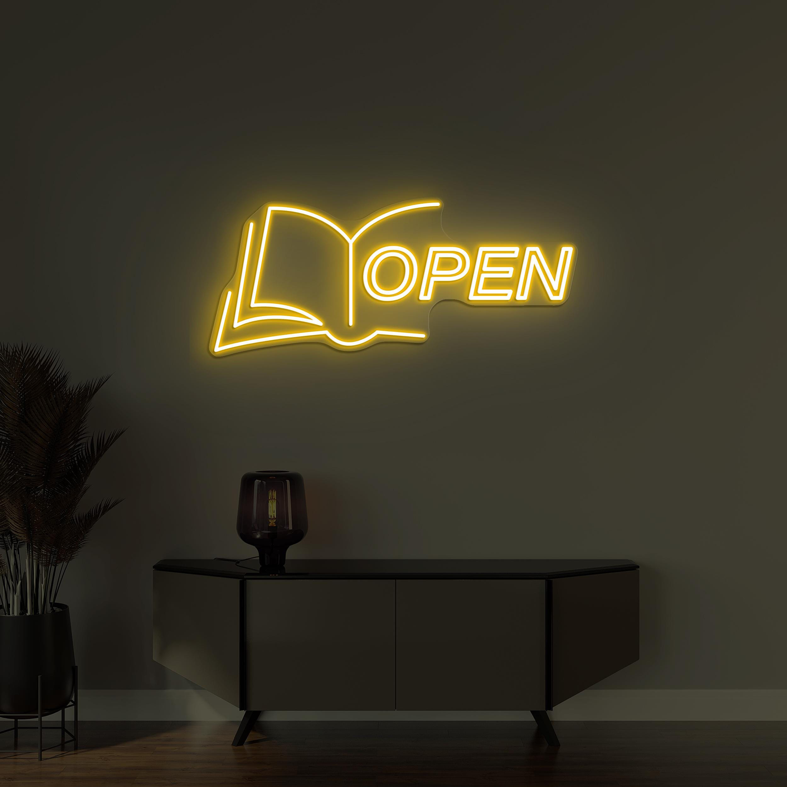 Open Book Neon Sign, Book Open LED Light, Book Open Shop Neon Light, Book Store Wall Decor, Books Lover Gift, Library Wall Art, Bookish Sign
