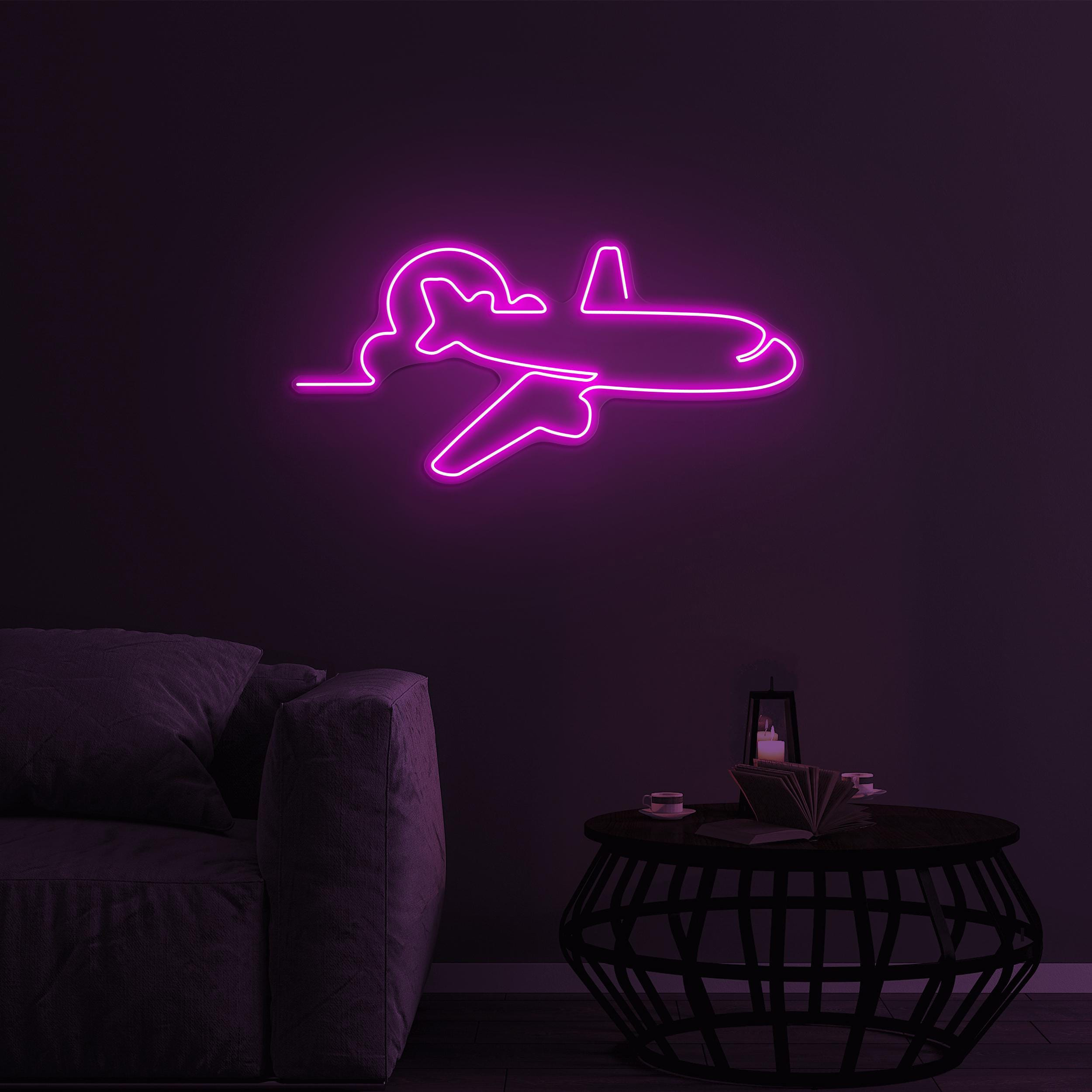 Airplane Neon Sign, Airplane LED Light, Flying High LED Neon Art, Kids Room Decor, Travel Agency Wall Decor, Aviation Sign, Flying High Sign