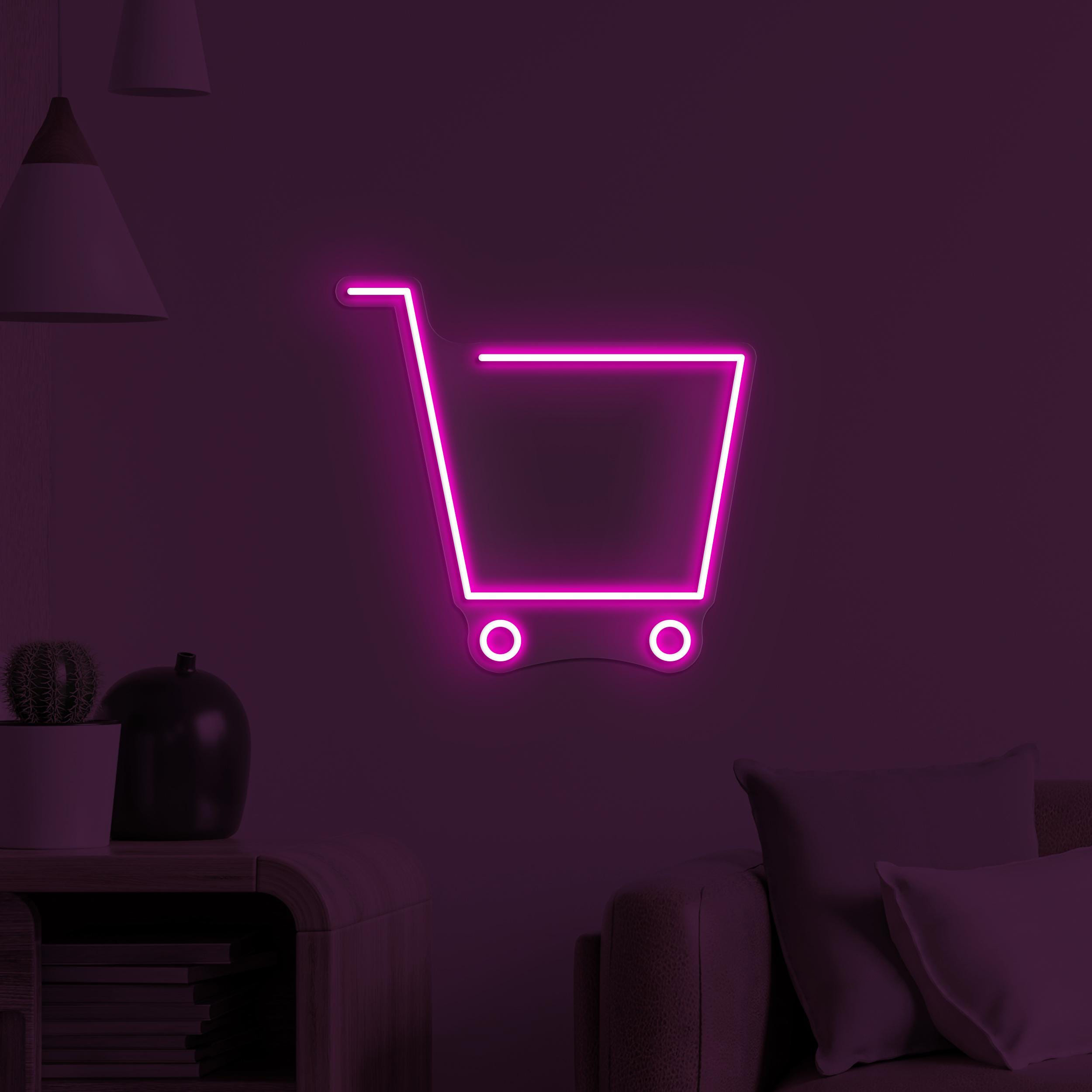 Shopping Cart Neon Sign, Shopping Cart LED Light, Shopping Trolley Wall Art, Shopping Mall Wall Decor, Retail Neon Light, Shopping Mart Sign