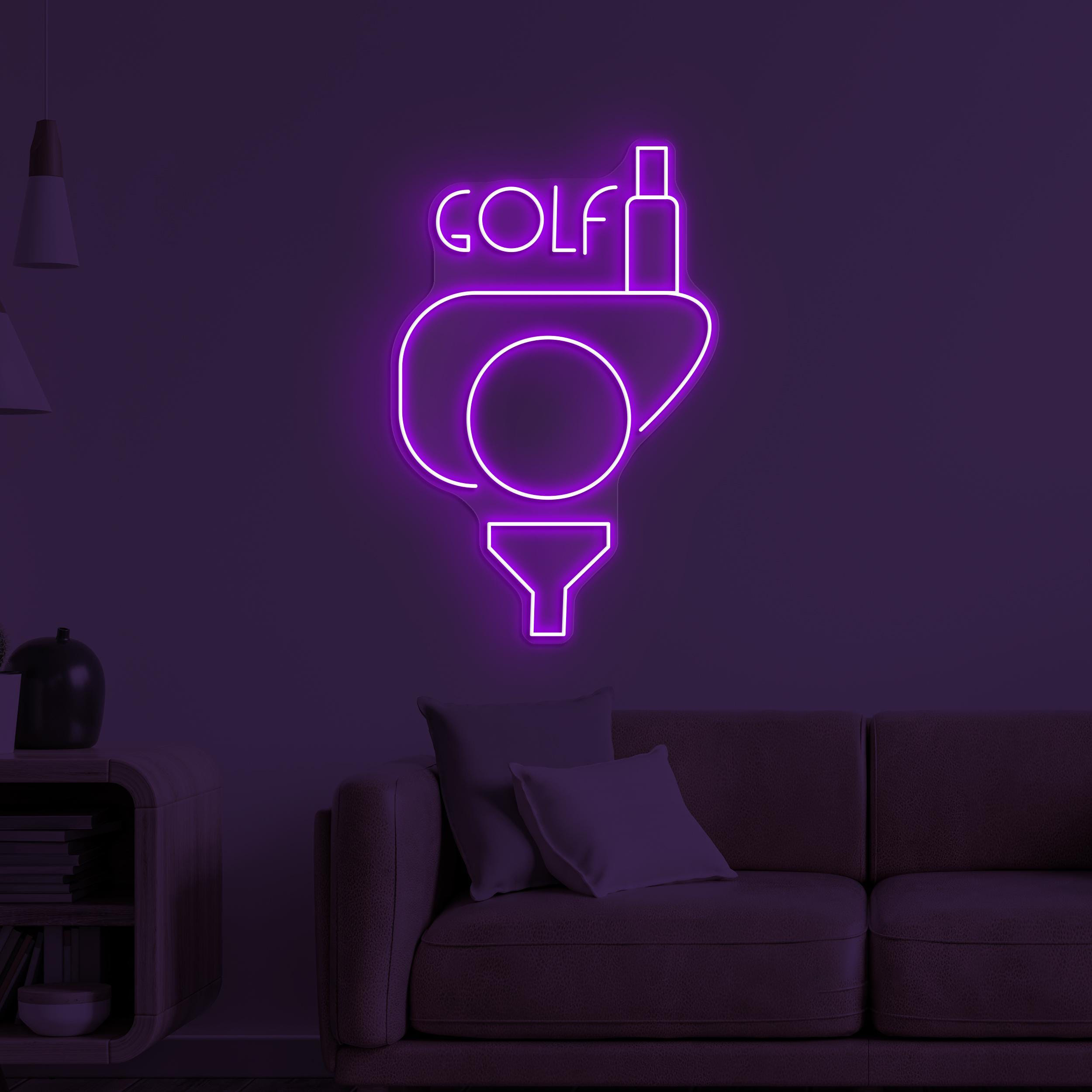 Golf Neon Sign, Golf LED Light, Golf Logo Wall Art, Golf Tee Wall Decor, Golf Club Neon Light, Sports Shop Neon Sign, Game Room Wall Decor
