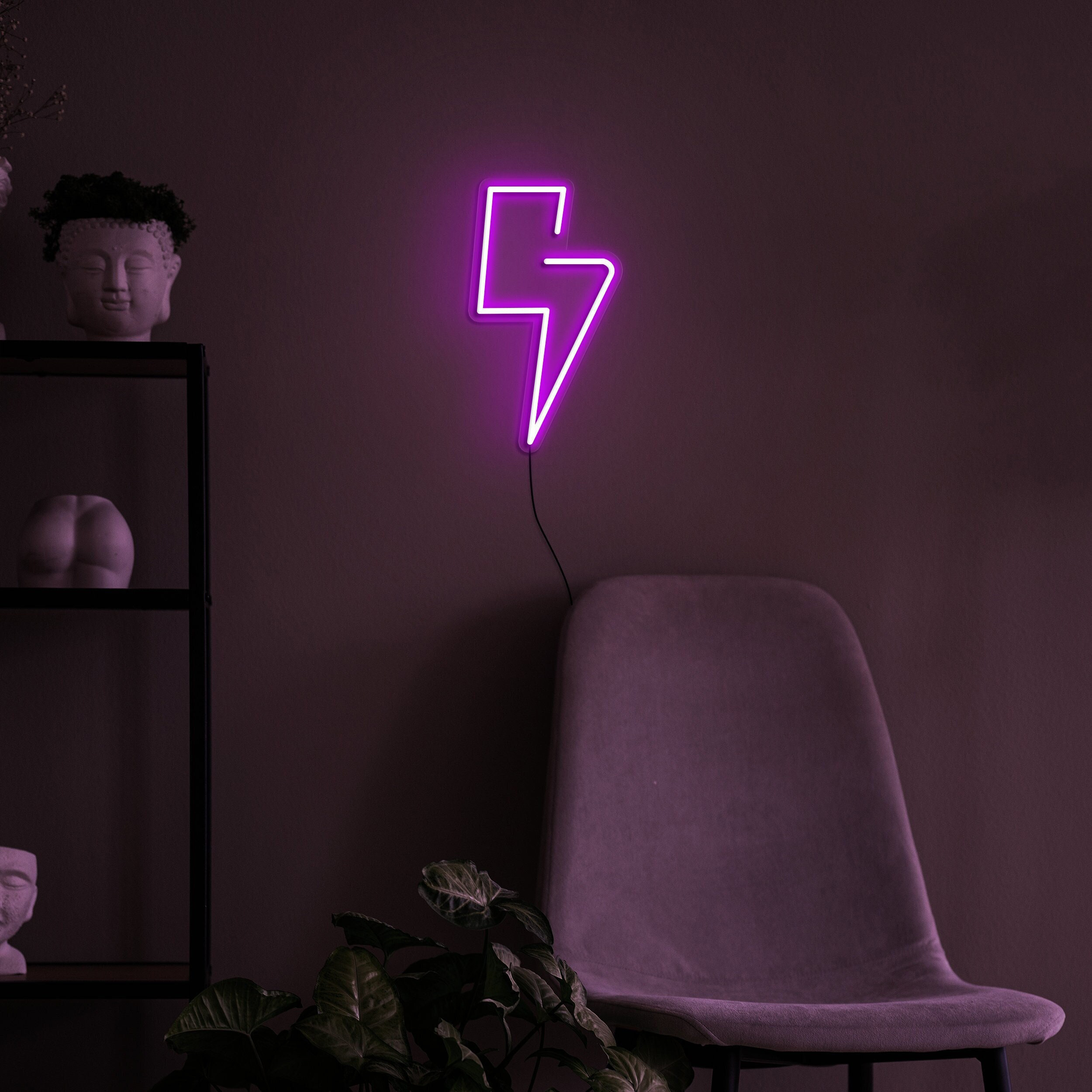 Lightning Bolt Neon Sign, USB Powered LED Light, Neon Wall Decor for Bedroom, Gaming Room, Girls' Room, Kids' Room, Neon Sign, Led Home Art