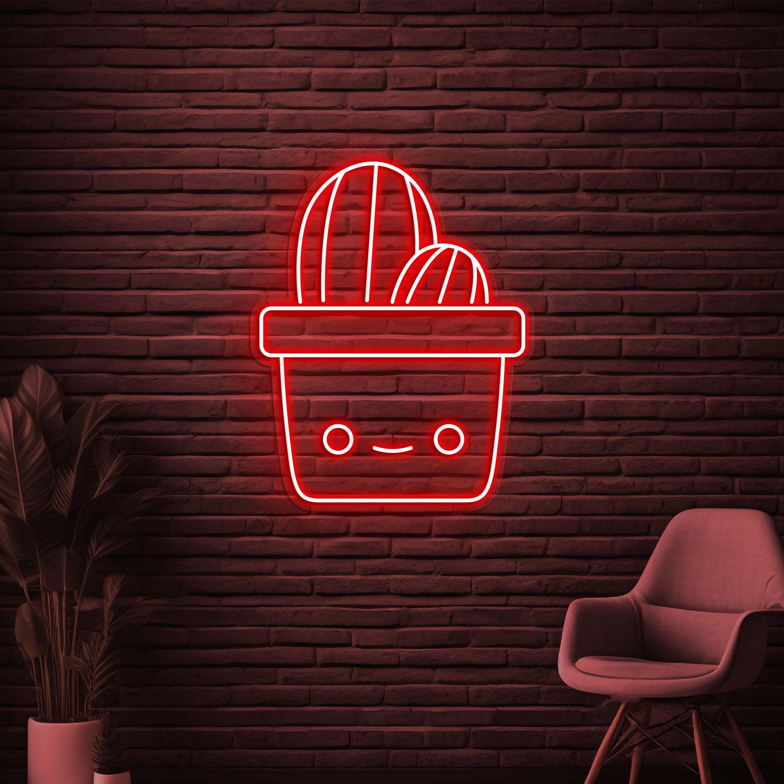 Cactus Neon Sign, Cactus LED Light, Plant Wall Decor, Custom Neon Sign, Cute Cactus Wall Art, Home Wall Art, Kids Room Decor, Plant Shop Art