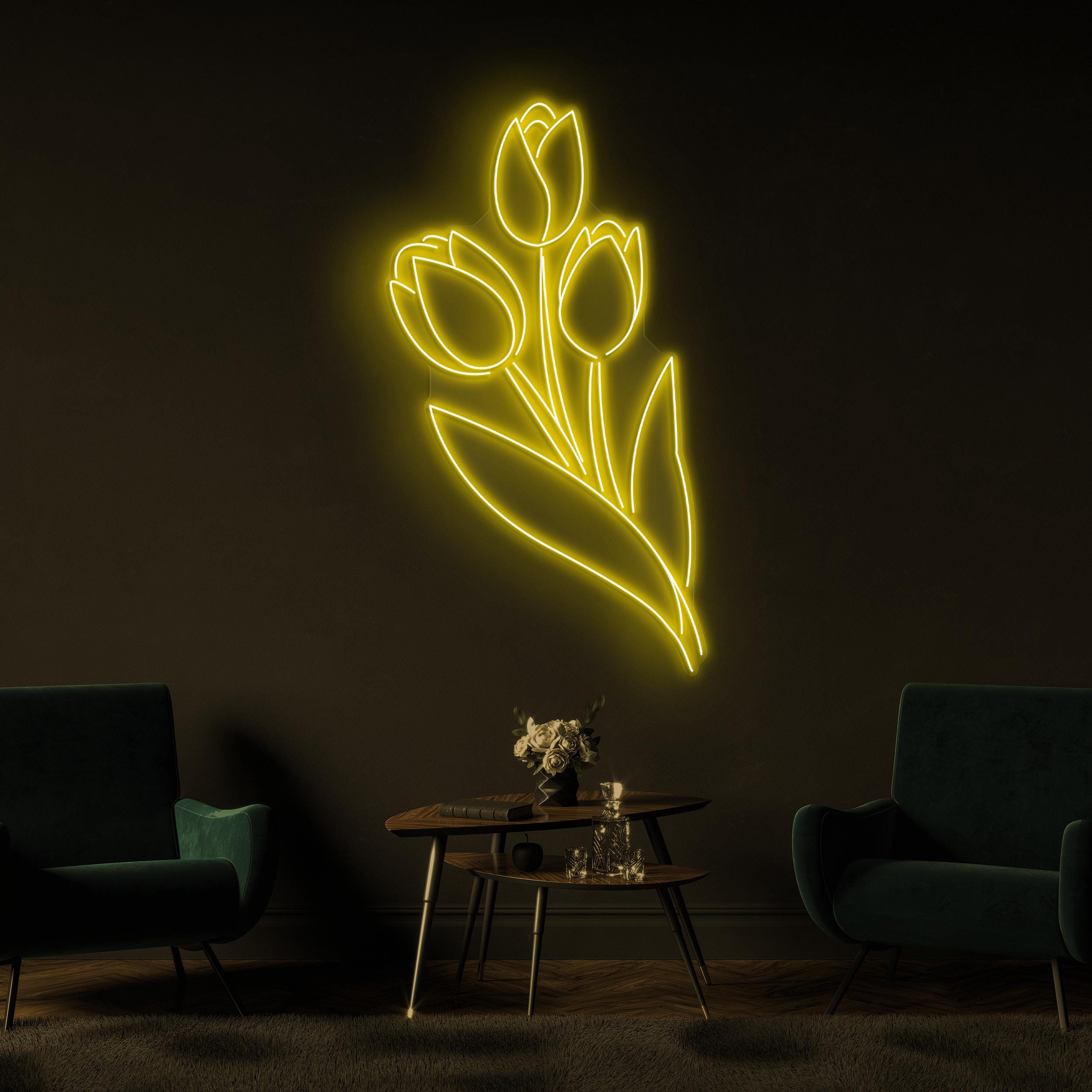 Tulip Neon Sign, Tulip LED Light, Floral Wall Art, Flower Shop Wall Decor, Neon Sign for Home, Party, Garden & Birthday Decor, Wedding Decor