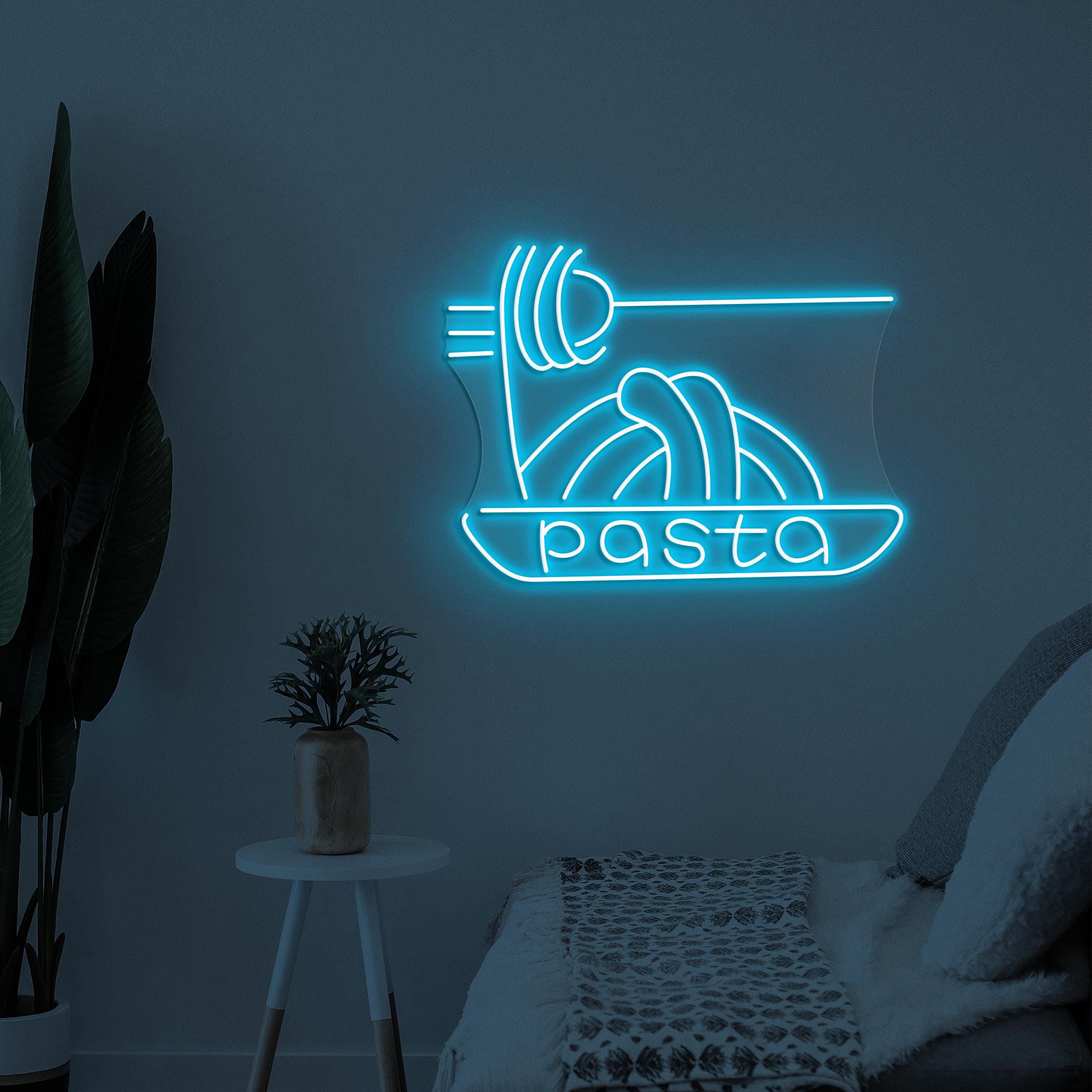 Pasta Neon Sign, Pasta LED Light, Restaurants Wall Decor, Noodle Wall Art, Pasta Shop Neon Light, Kitchen Neon Decor, Spaghetti Wall Light