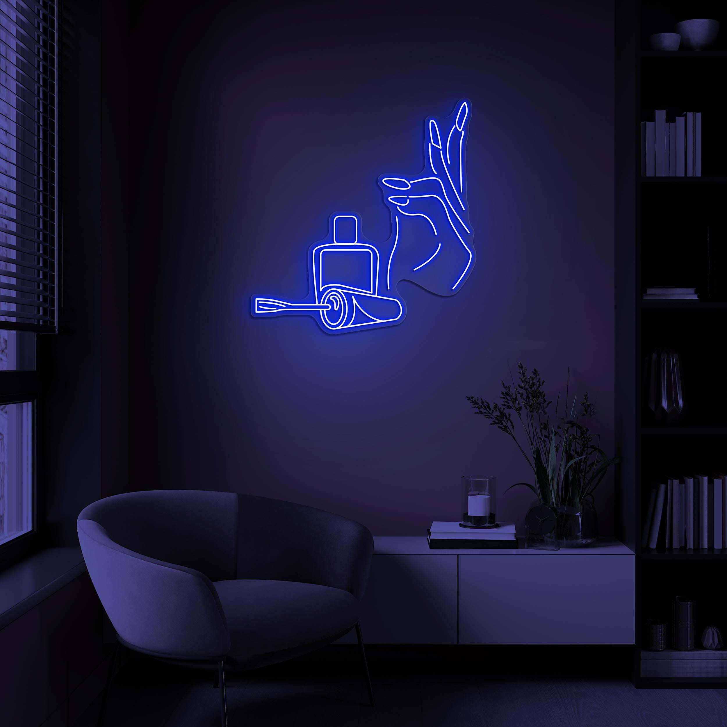 Hand & Nail Polish Neon Sign, Nail Polish LED Light, Manicure Wall Art, Custom Neon Sign, Salon Neon Art, Nail Artist Home Decor, Girly Room